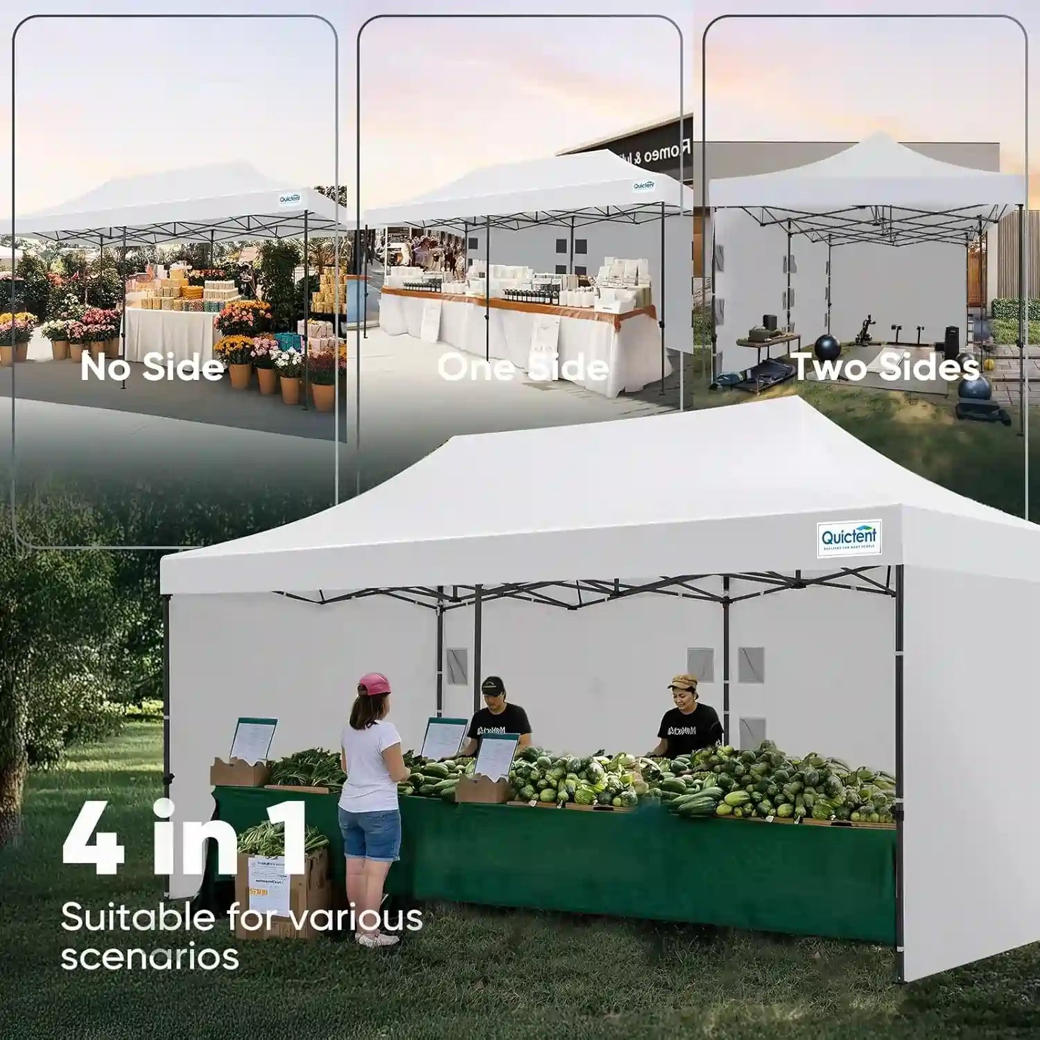 Heavy Duty Commercial Pop Up Canopy Tent - Waterproof Instant Shelter for Outdoor Events, Parties, Markets & Camping