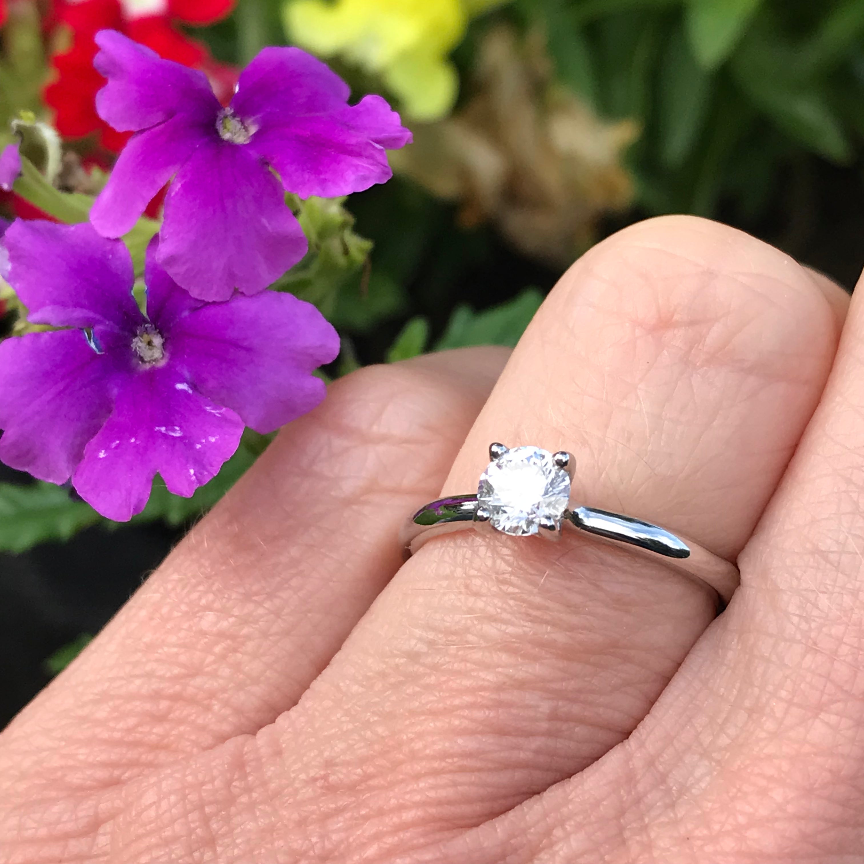 0.50ct Platinum Brilliant Natural Diamond Four Prong Engagement Ring - Perfect for Proposals, Weddings & Anniversaries