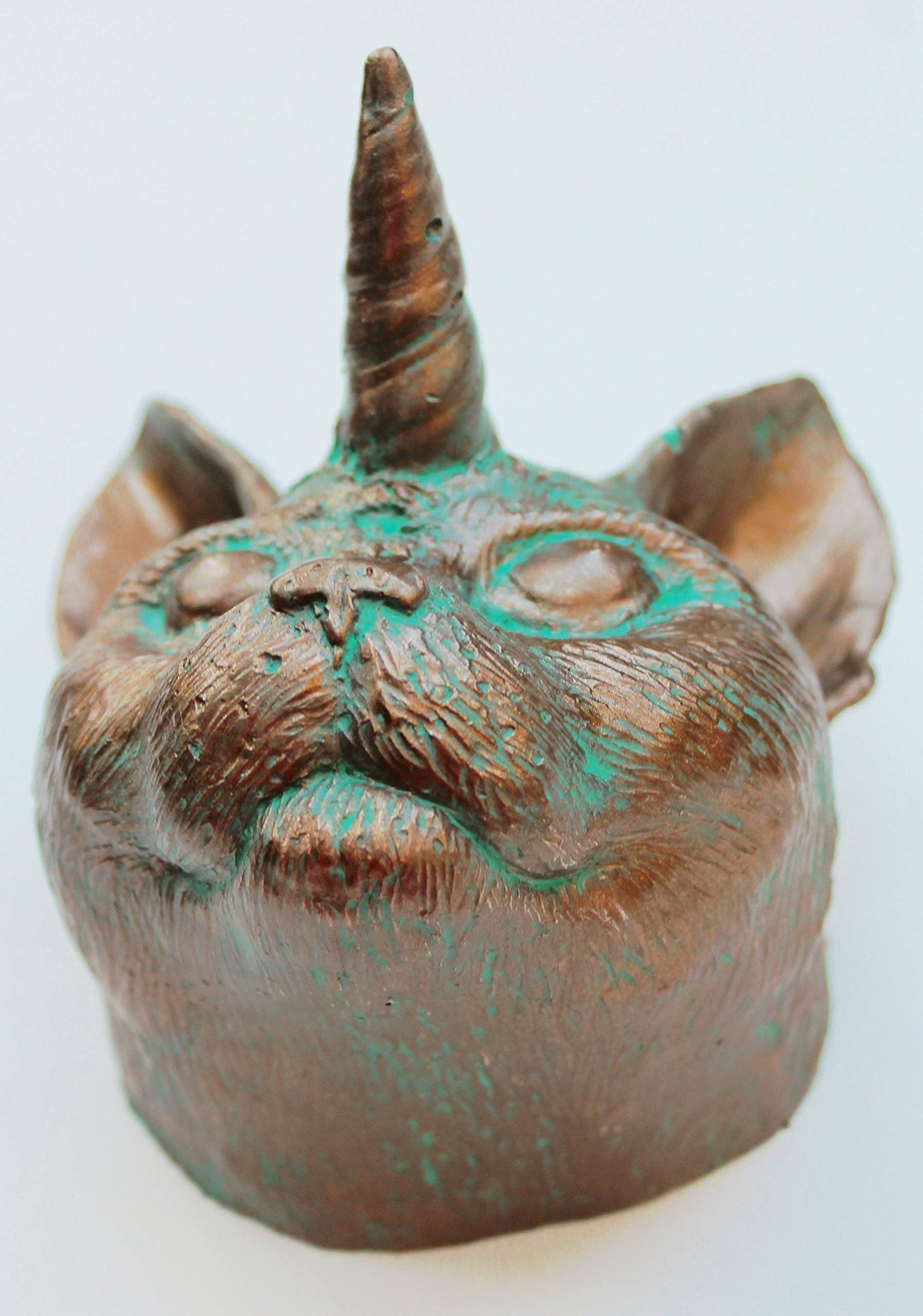 Bronze Cat Unicorn Wall Decor - Handcrafted Metal Sculpture for Home & Office - Perfect for Living Room, Bedroom, Nursery & Gift Giving