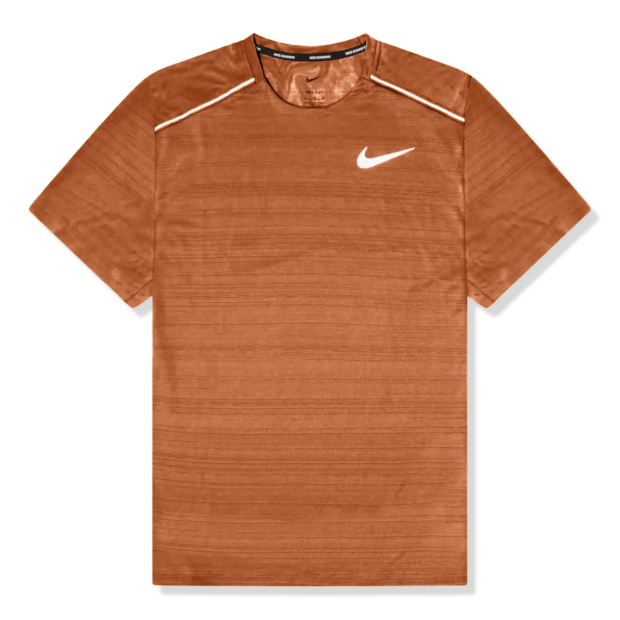 Nike Dri-FIT 1.0 Dark Russet Miler Running T-Shirt for Men - Moisture-Wicking Athletic Shirt for Running, Gym & Workouts - Lightweight Performance Tee for Jogging & Training