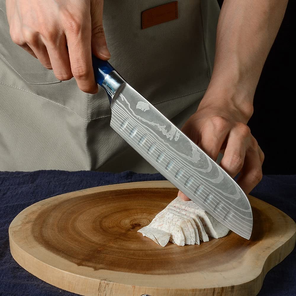 10-Piece Professional Chef Knife Set - Japanese High Carbon Stainless Steel with Damascus Pattern - Kitchen Knives for Slicing, Dicing & Chopping - Perfect for Home Cooks & Professional Chefs