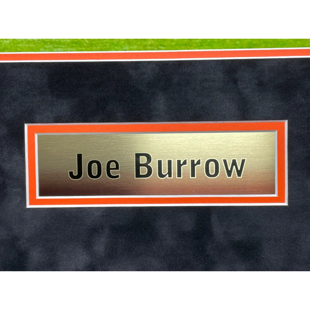 Joe Burrow Autographed 2020 #1 NFL Draft Pick Cincinnati Bengals Framed 16x20 Photo with COA - Perfect for Football Memorabilia Collectors and Bengals Fans Home Decor