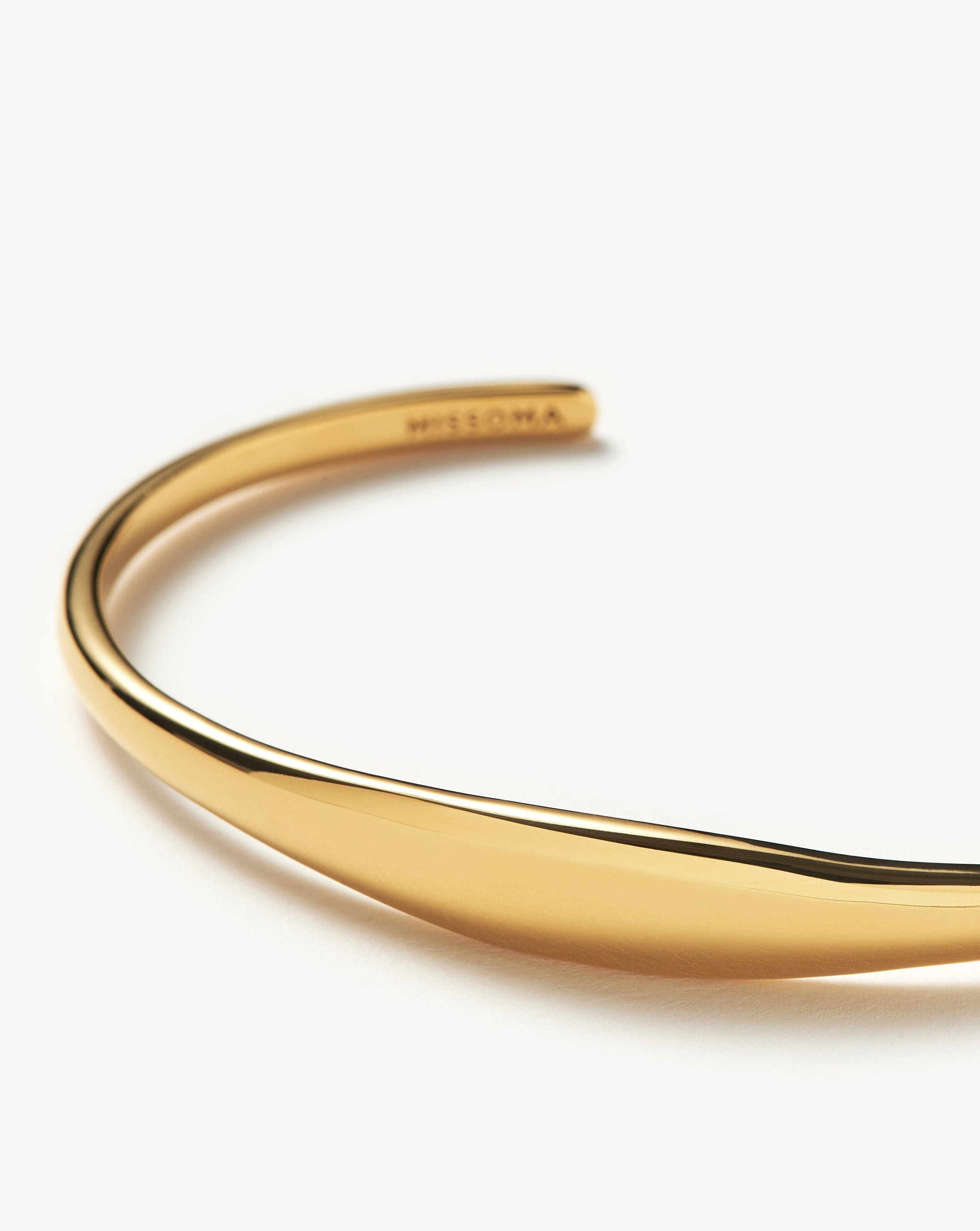 18k Gold Vermeil Classic Cuff Bracelet for Women - Elegant Stackable Bangle Jewelry Gift for Birthday, Anniversary & Special Occasions