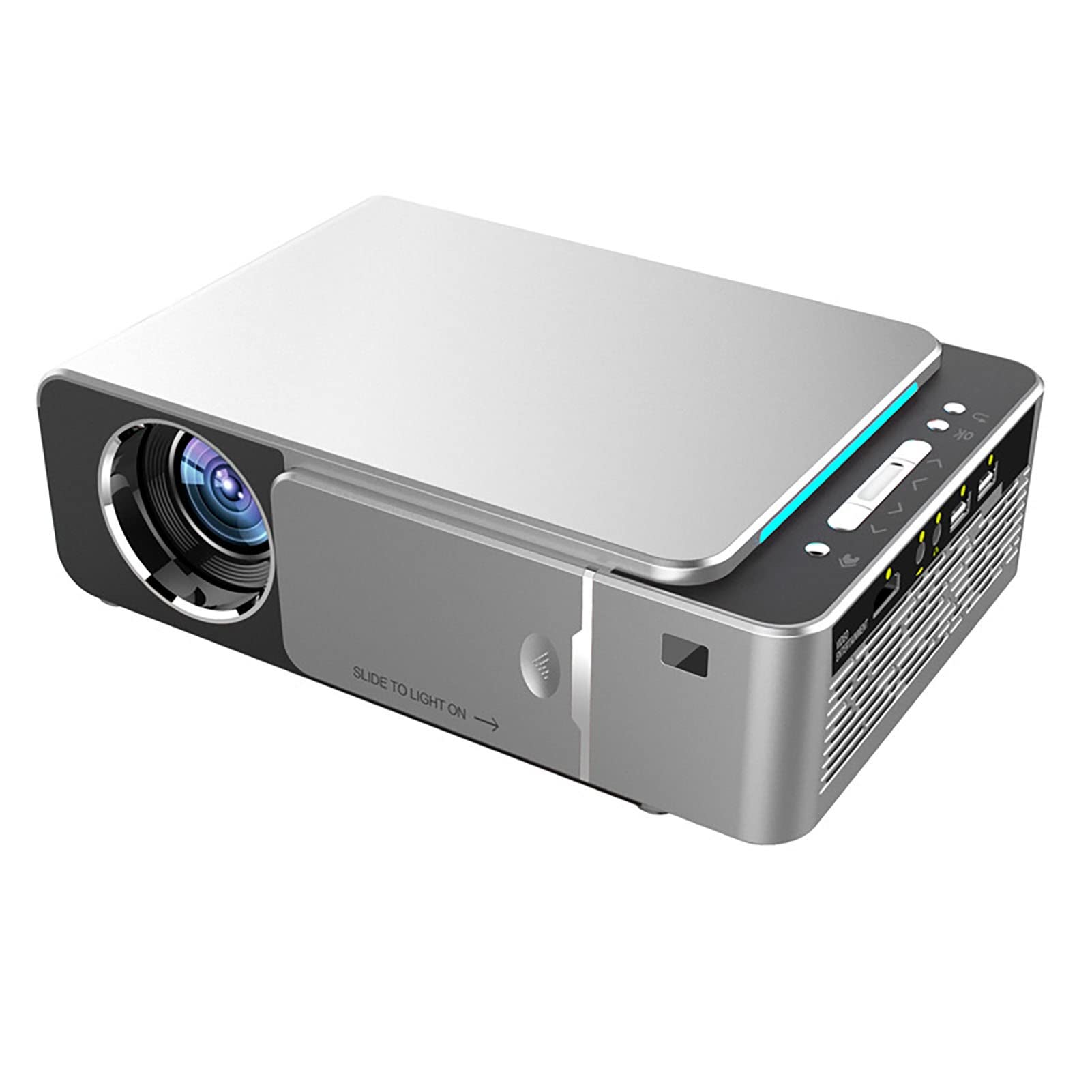 Portable WiFi Bluetooth Projector - Android Smart Mini Theater, HD LED Home Projector for Movies & Gaming | Wireless Digital Multimedia Pocket Projector for Indoor/Outdoor Use, Travel & Camping