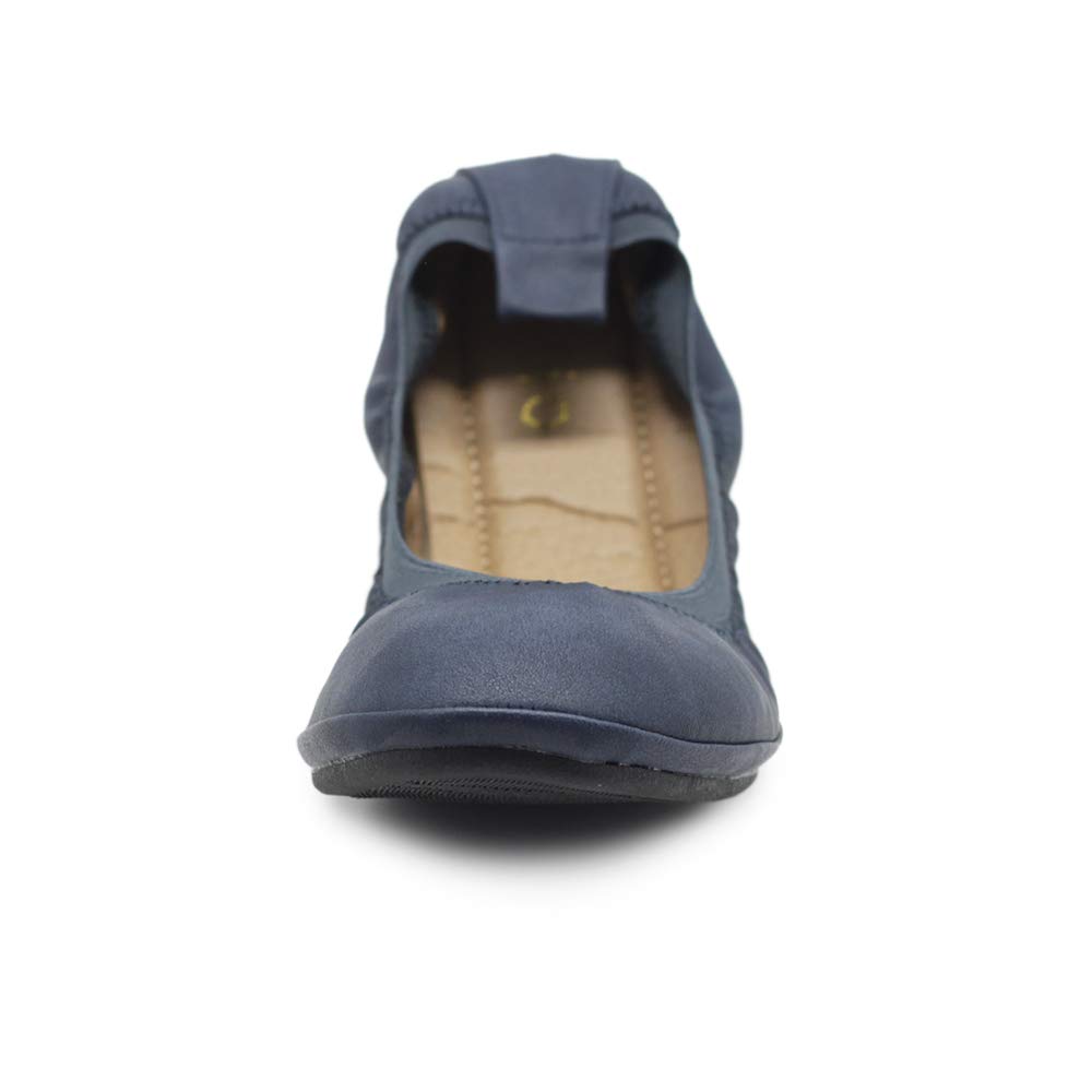 Ollio Women's Comfort Ballet Flats with Shoe Collar Pull Tab - Slip-On Loafers for Work, Office & Casual Wear