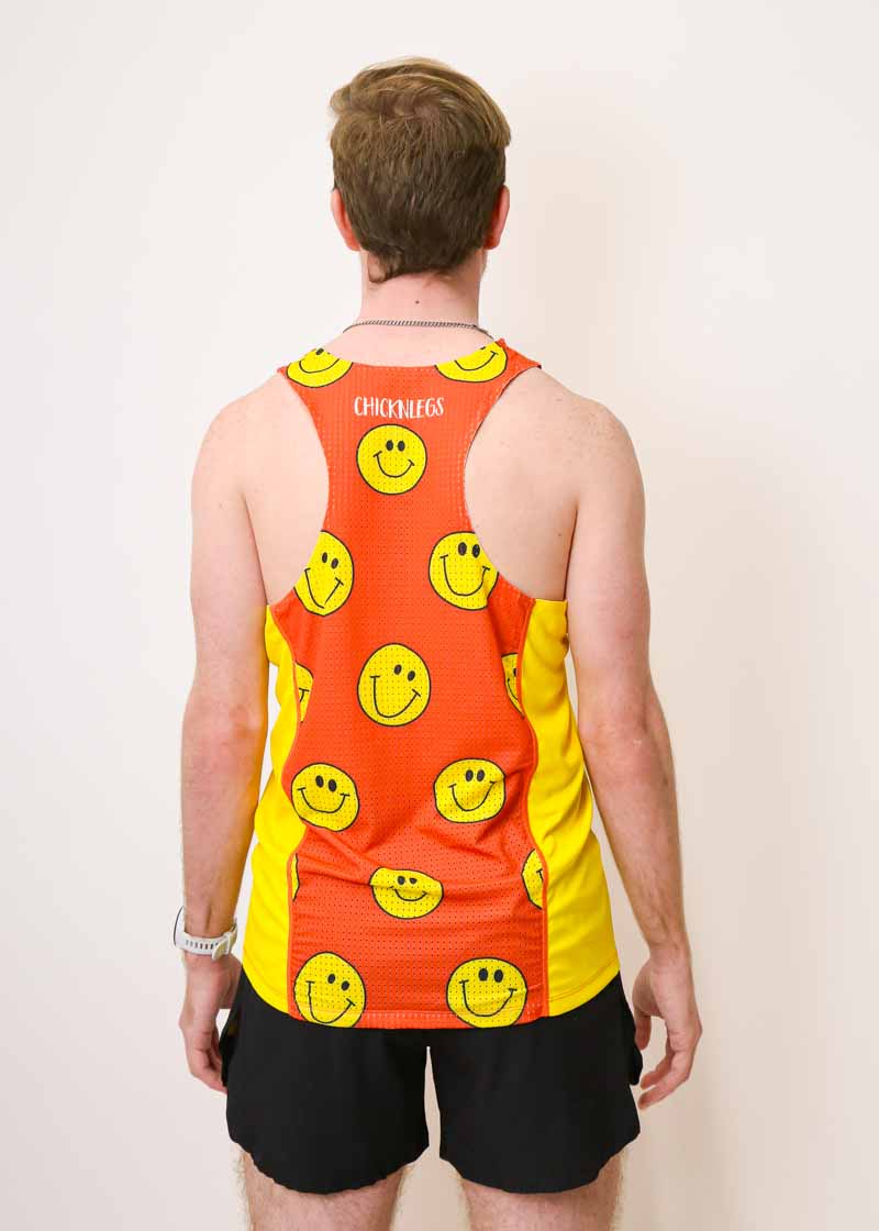 Men's Smileys Performance Singlet - Breathable Workout Tank Top for Running & Gym - Comfortable Athletic Sleeveless Shirt for Men's Fitness Training & Sports