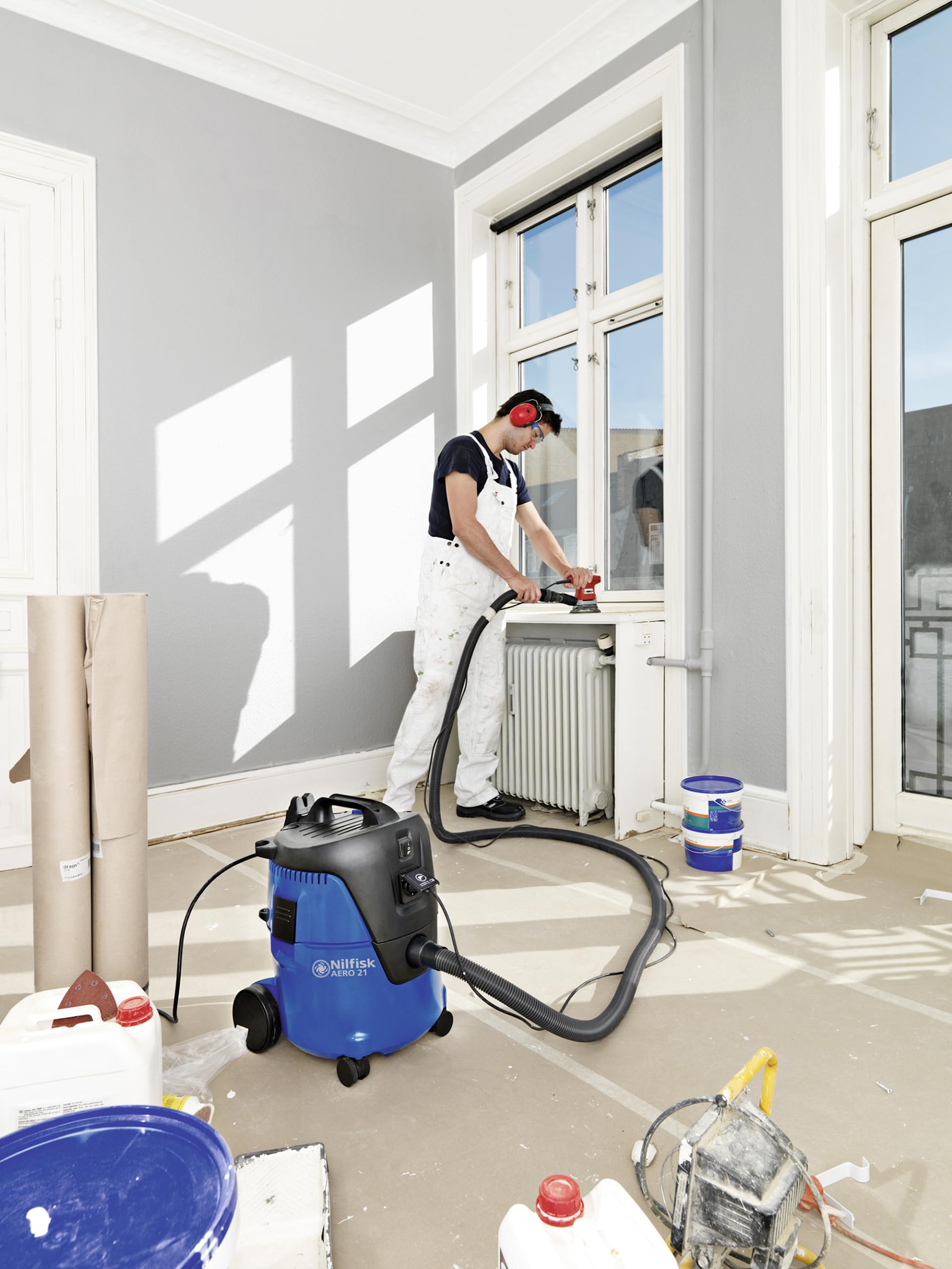 Nilfisk AERO 21-01 PC Backpack Vacuum Cleaner - Lightweight & Powerful for Home, Office, and Commercial Cleaning | Perfect for Carpets, Hard Floors, and Upholstery