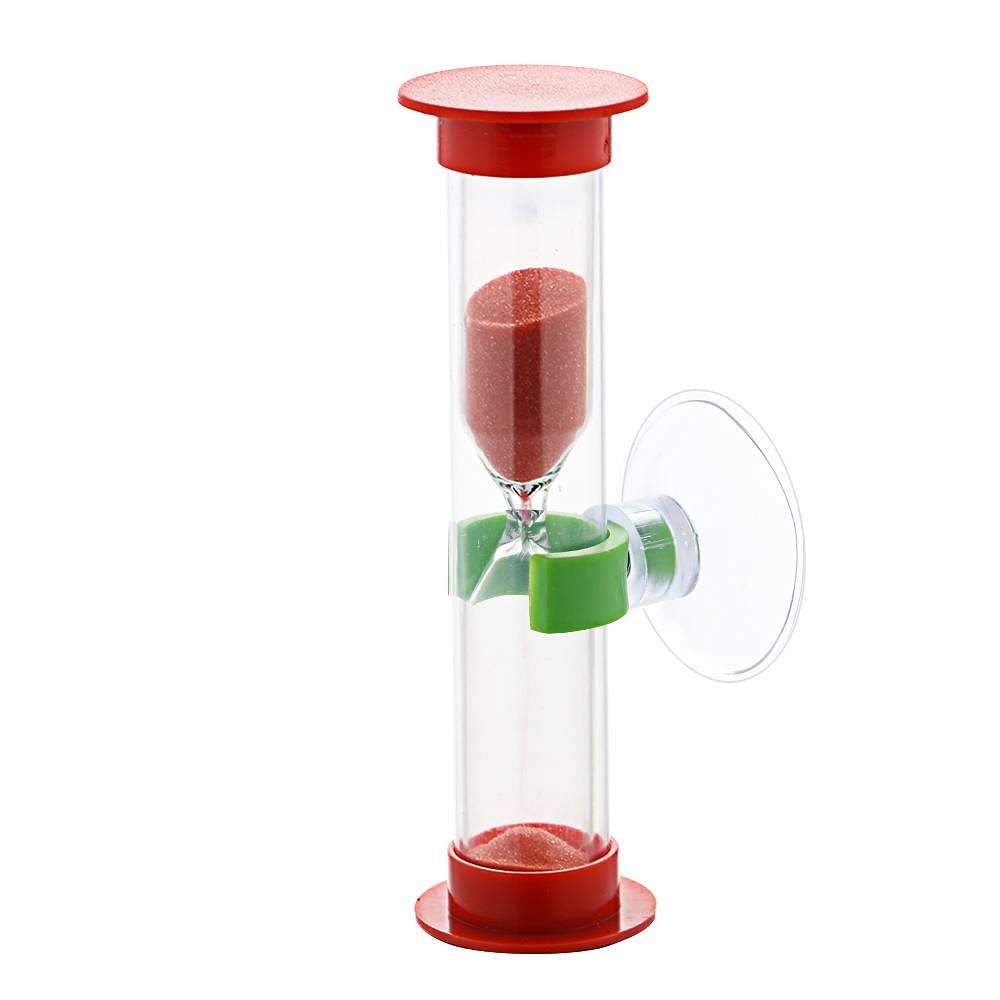 2-Pack LIU Kids Toothbrush Timer - 3-Minute Sand Clock with Smiling Face for Brushing Teeth, Fun & Educational Hourglass for Children's Dental Care - Perfect Gift for Kids, Red, Large (Great for Bathroom & Travel Use)