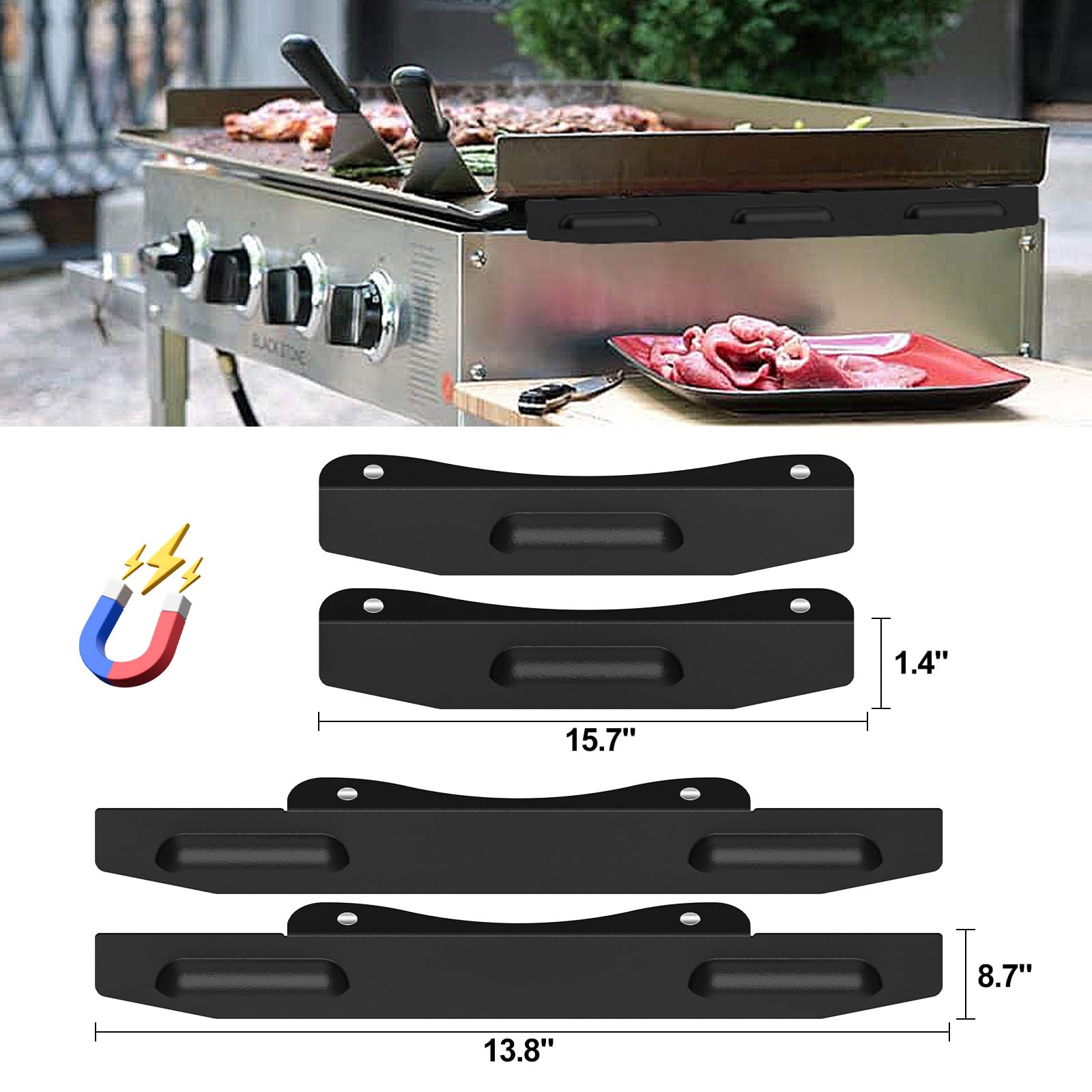 Premium Magnetic Stainless Steel Wind Guards for Blackstone 22