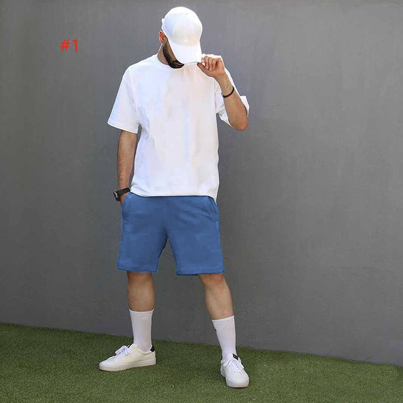 Men's Casual Short Sleeve T-Shirt and Shorts Set - Comfortable Summer Outfit for Beach, Gym, and Everyday Wear