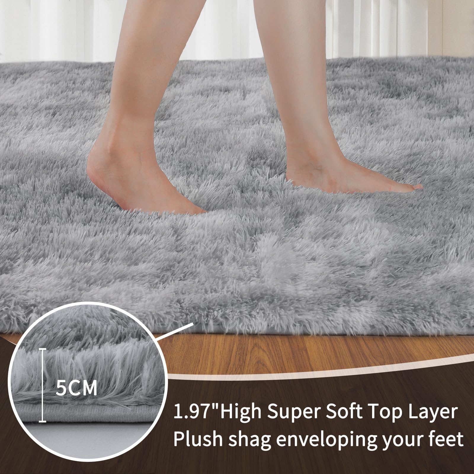 9x12 Sour Lemon Shag Area Rug - Ultra Soft Plush Furry Living Room Carpet | Machine Washable Non-Slip Large Rug for Bedroom, Kids Room & Home Decor | Perfect for Cozy Spaces, Dorm Rooms & Nursery Flooring