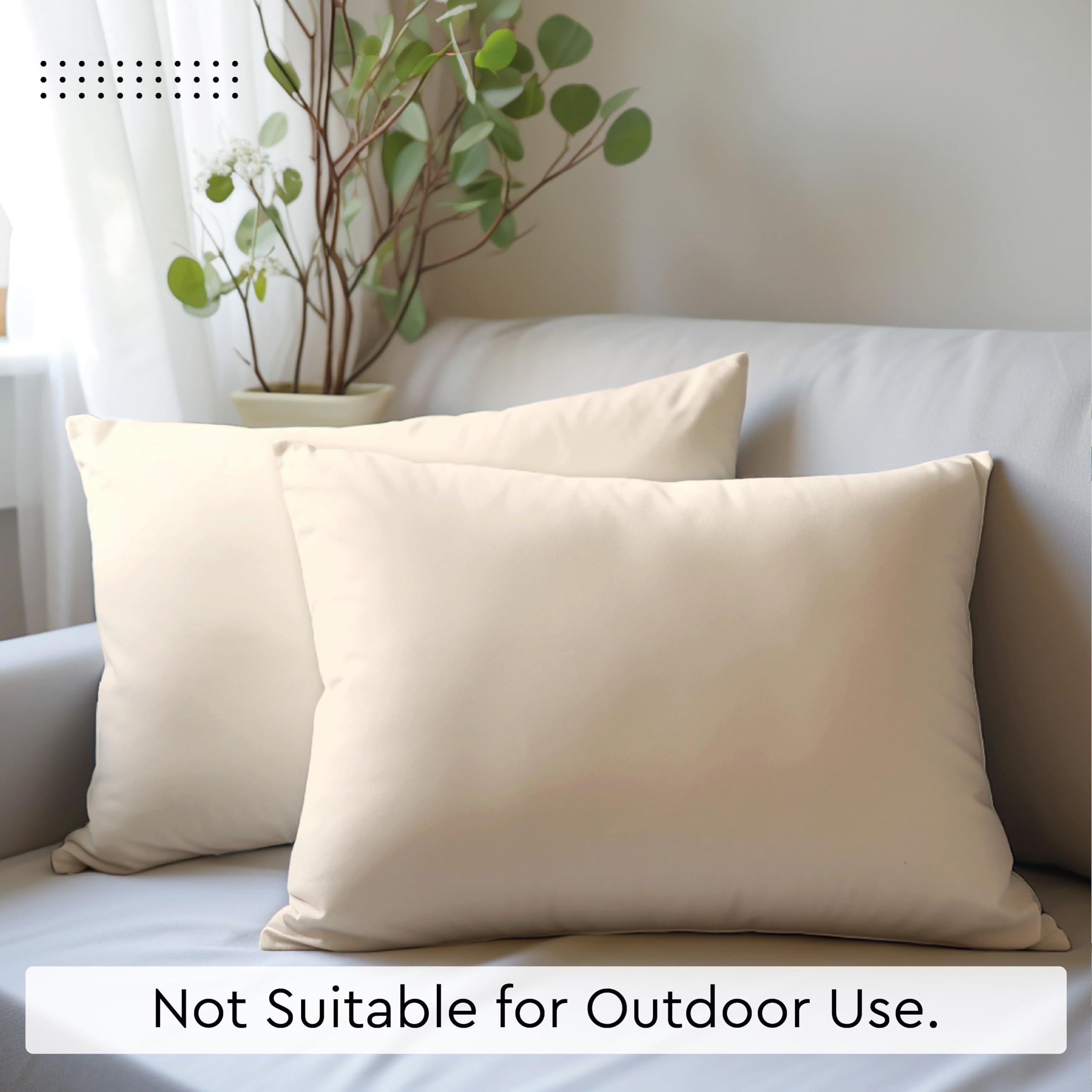 Encasa XO Throw Pillow Covers 12x20 Inches, Set of 2 - Natural Cotton Decorative Cushion Covers for Sofa, Bed & Living Room | No Inserts | Improved Zipper Closure | Perfect for Home Decor, Cozy Reading Nook & Guest Room Accents
