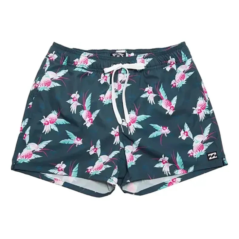 Billabong Printed Pineapple Green Boys Swim Trunks - Quick-Dry Comfort for Beach, Pool & Summer Vacations