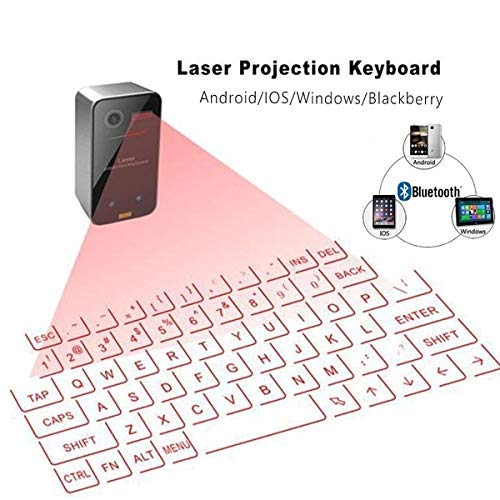 AGS Laser Projection Bluetooth Virtual Keyboard & Mouse - Wireless Touchpad for iPhone, iPad, Smartphone & Tablets | Portable Office & Travel Gadget for Typing Anywhere