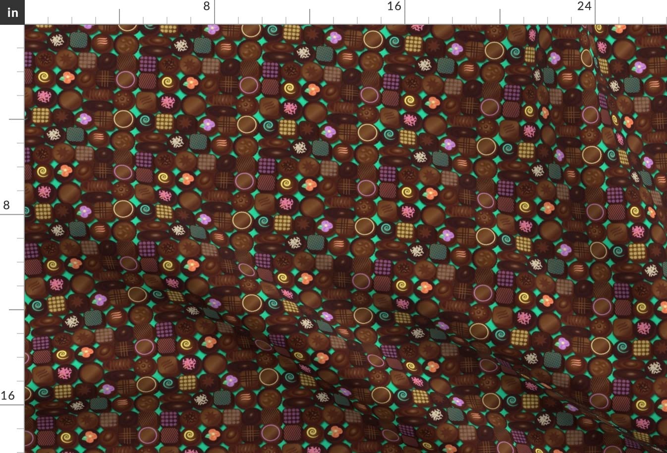 Premium Spoonflower Fabric - Chocolate Candy Box Print on Soft Minky Fabric (Fat Quarter) for Sewing Baby Blankets, Quilt Backing & Plush Projects - Perfect for Nursery Decor, DIY Gifts & Cozy Home Crafts