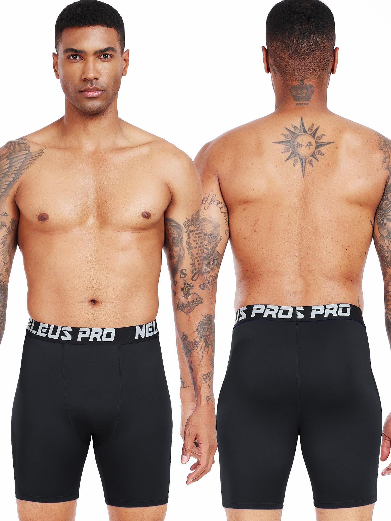NELEUS 3 or 6 Pack Men's Compression Shorts - Spandex Workout Shorts for Running, Training & Sports | Moisture-Wicking Athletic Baselayer Underwear for Gym, Cycling & Active Lifestyle