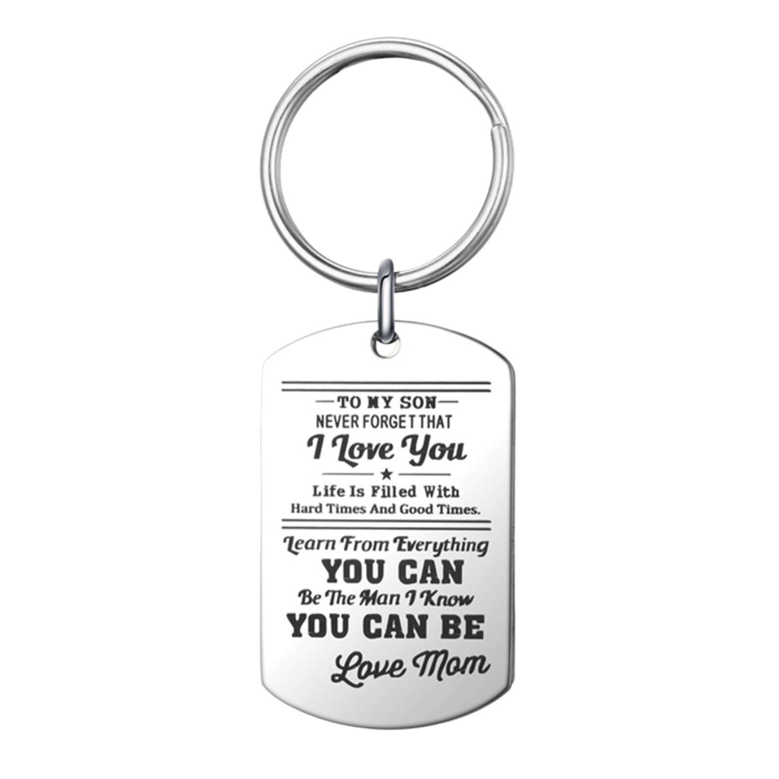 Stylish Women's Necklace Pendant & Men's Dog Tag with Engraved Letters - Fashionable Chain Necklace & Key Ring Jewelry Set | Perfect Birthday Gift for Mom, Wife, Girlfriend | Great for Everyday Wear, Special Occasions & Personalized Gifting