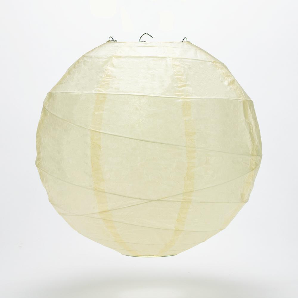 5 Pack 12 Inch Ivory Freestyle Ribbed Hanging Paper Lanterns - Perfect for Weddings, Parties, Home Decor & Outdoor Events