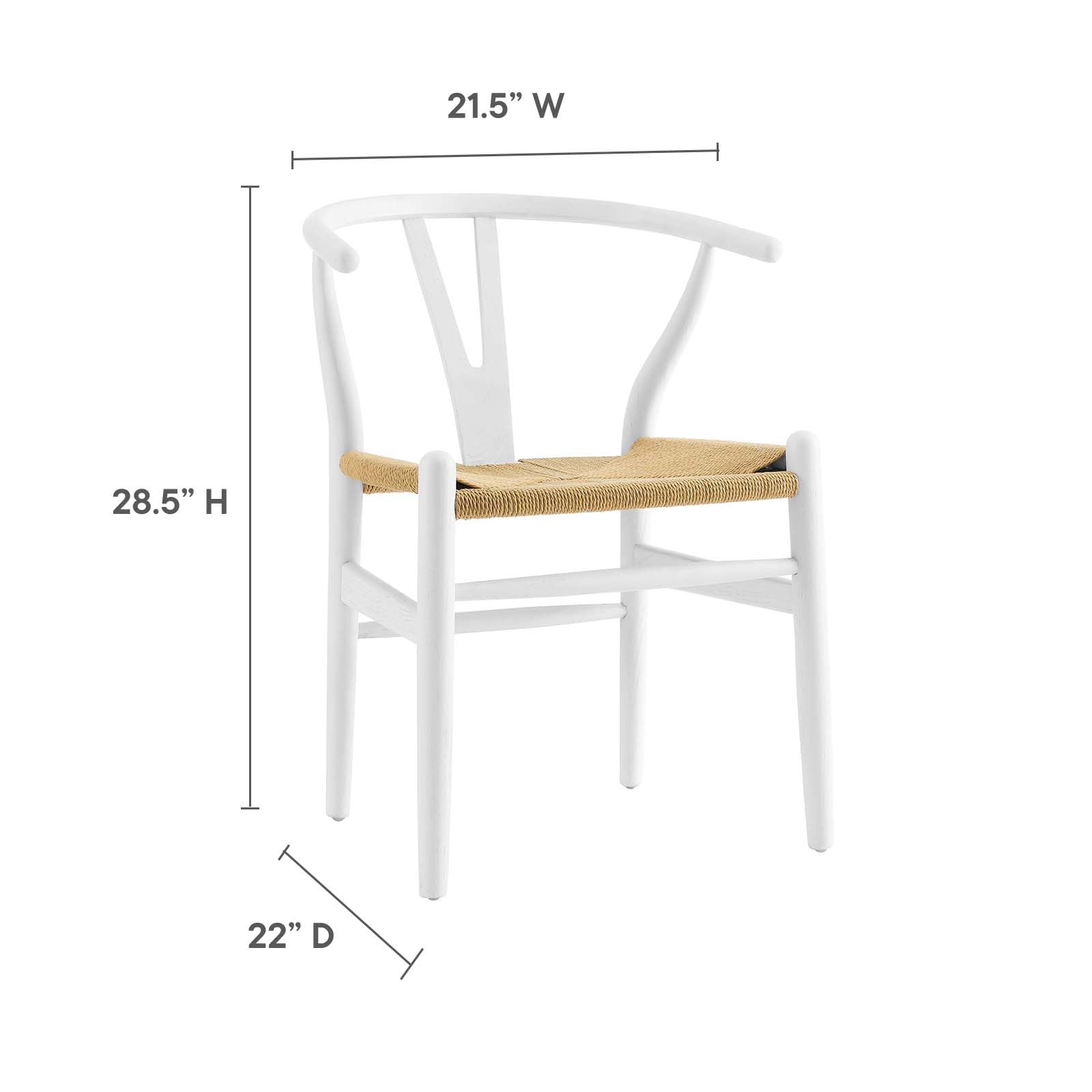 Modway Amish Mid-Century Modern Wooden Kitchen & Dining Chair - White - Perfect for Farmhouse, Vintage & Contemporary Dining Rooms