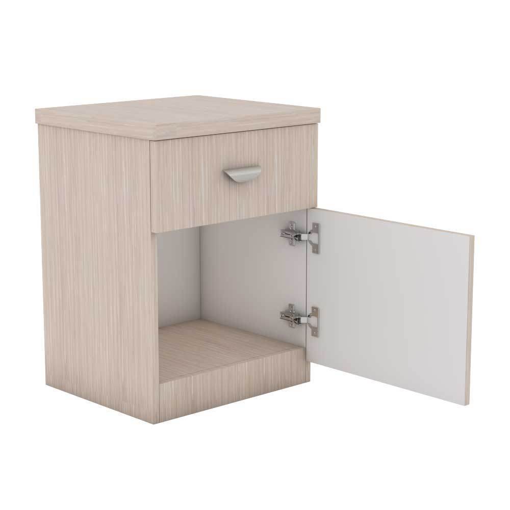 Modern Nightstand with USB Ports - Wooden Bedside Table with Drawer for Bedroom, Living Room, and Office - Perfect for Storing Books, Lamps, and Essentials