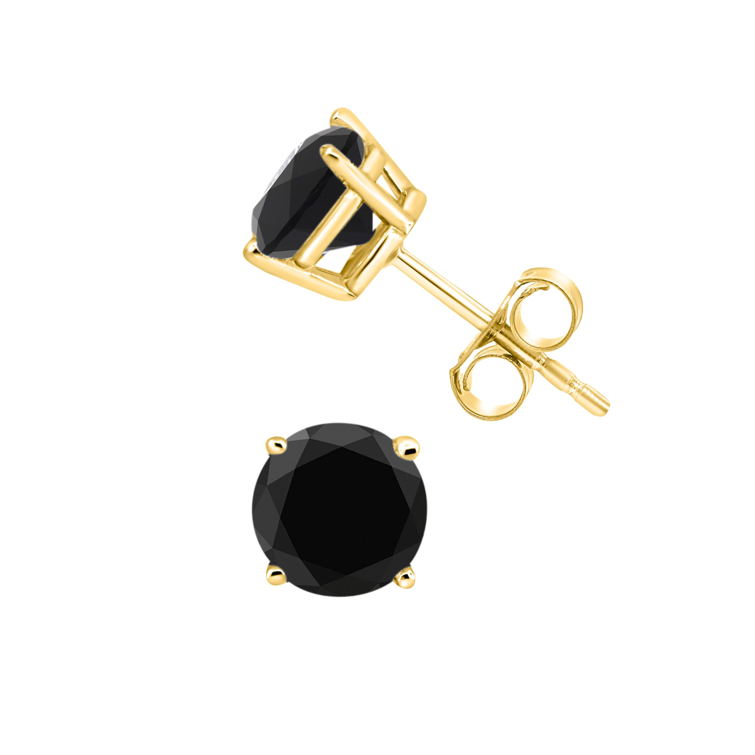 14K White Gold Black Diamond Stud Earrings for Women - Elegant & Timeless Jewelry Gift for Anniversary, Wedding, or Special Occasions