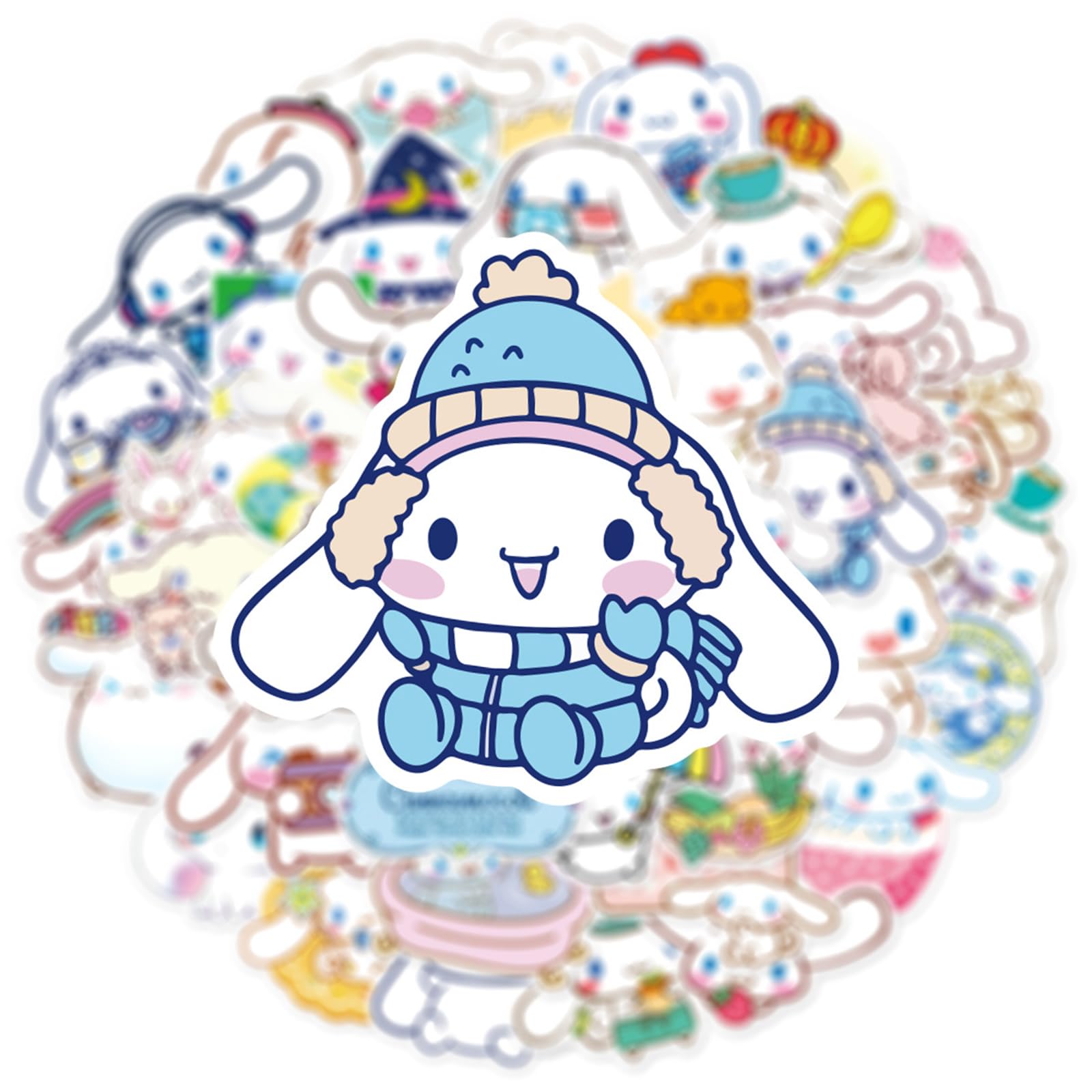 50PCS Cinnamoroll Stickers - Waterproof Vinyl Cut Stickers for Kids, Teens & Adults - Perfect for Water Bottles, Laptops, Skateboards, Phones & More - Cute Sanrio Character Decals for School, Office & Home Decor