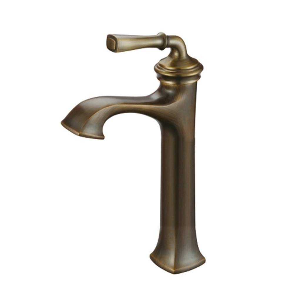 Rustproof Brass Washbasin Faucet with Ceramic Valve Core - Vintage Style Bathroom Sink Faucet for Hot & Cold Water - Durable for Home, Hotel & Commercial Use - Perfect for Modern, Farmhouse & Retro Bathroom Decor
