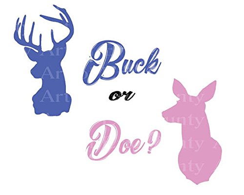 2 Inch Round Baby Gender Reveal Cake Toppers - Edible Buck & Doe Cupcake Decorations for Gender Reveal Parties (D22922) - Perfect for Baby Showers, Birthday Cakes and Special Celebrations