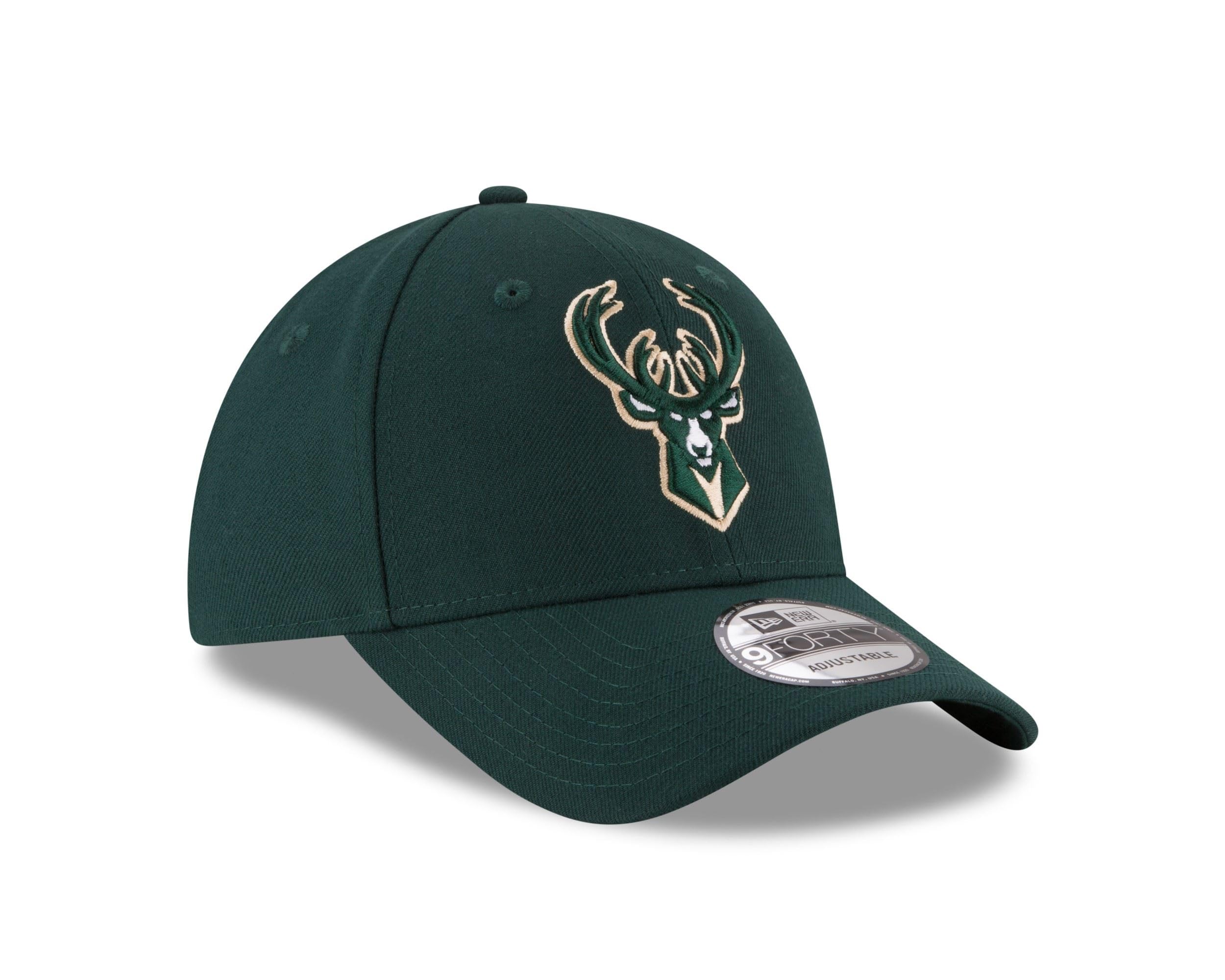 New Era 9FORTY NBA Milwaukee Bucks Adjustable Strapback Cap - Official Licensed Basketball Hat for Men, Women & Fans - Perfect for Games, Streetwear & Sports Fashion