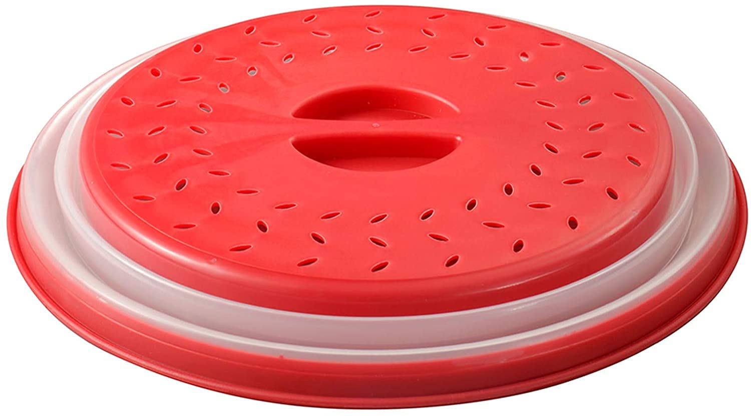 BPA-Free Collapsible Microwave Food Plate Cover - Vented Silicone Lid for Safe Heating | Perfect for Leftovers, Meal Prep & Microwave Cooking (Red)
