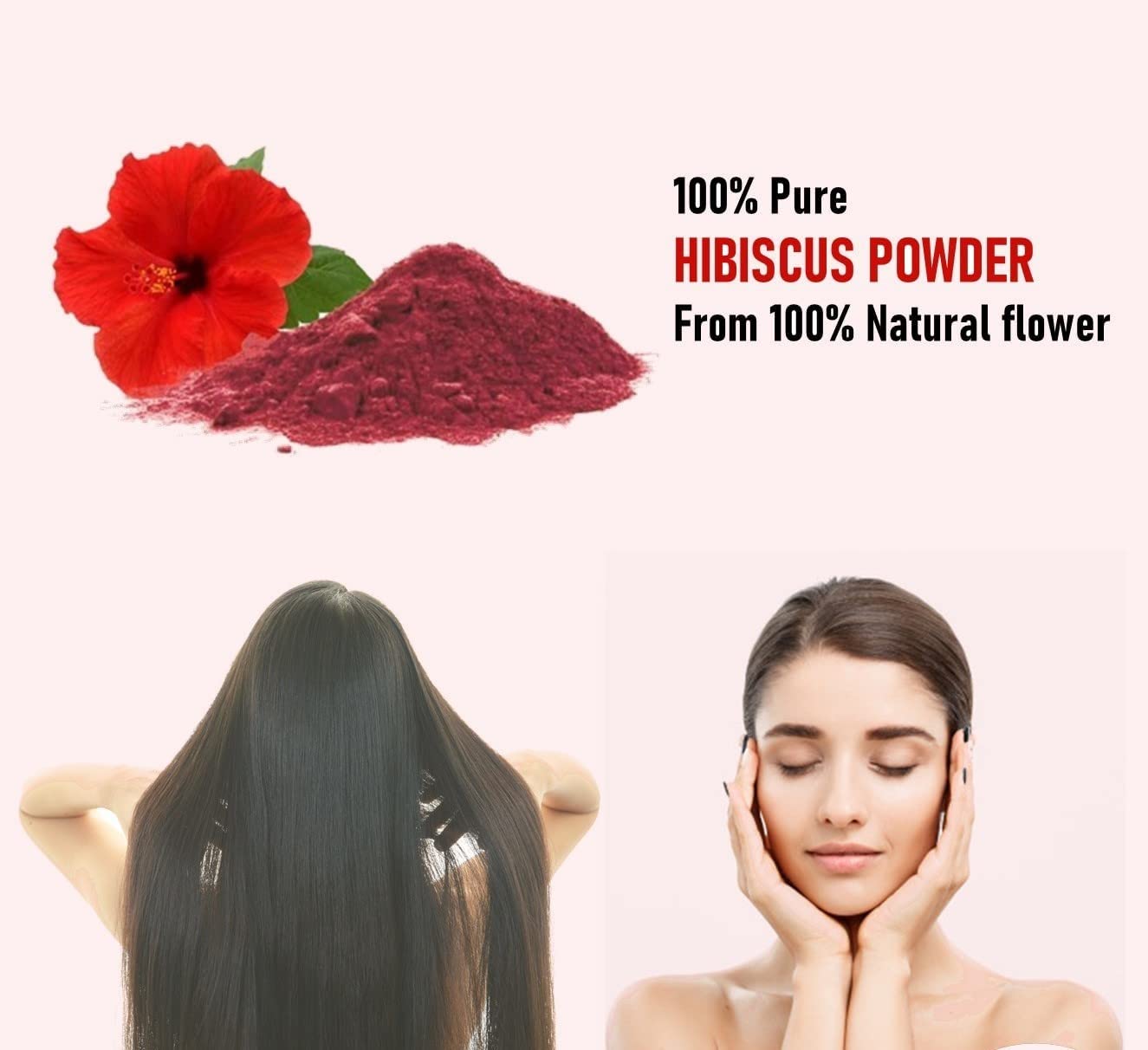 Organic Hibiscus Flower Powder - 200g | Natural Gudhal Powder for Hair & Skin Care | DIY Hair Mask & Face Pack for Healthy Growth & Glow | Herbal Supplement for Beauty Routines