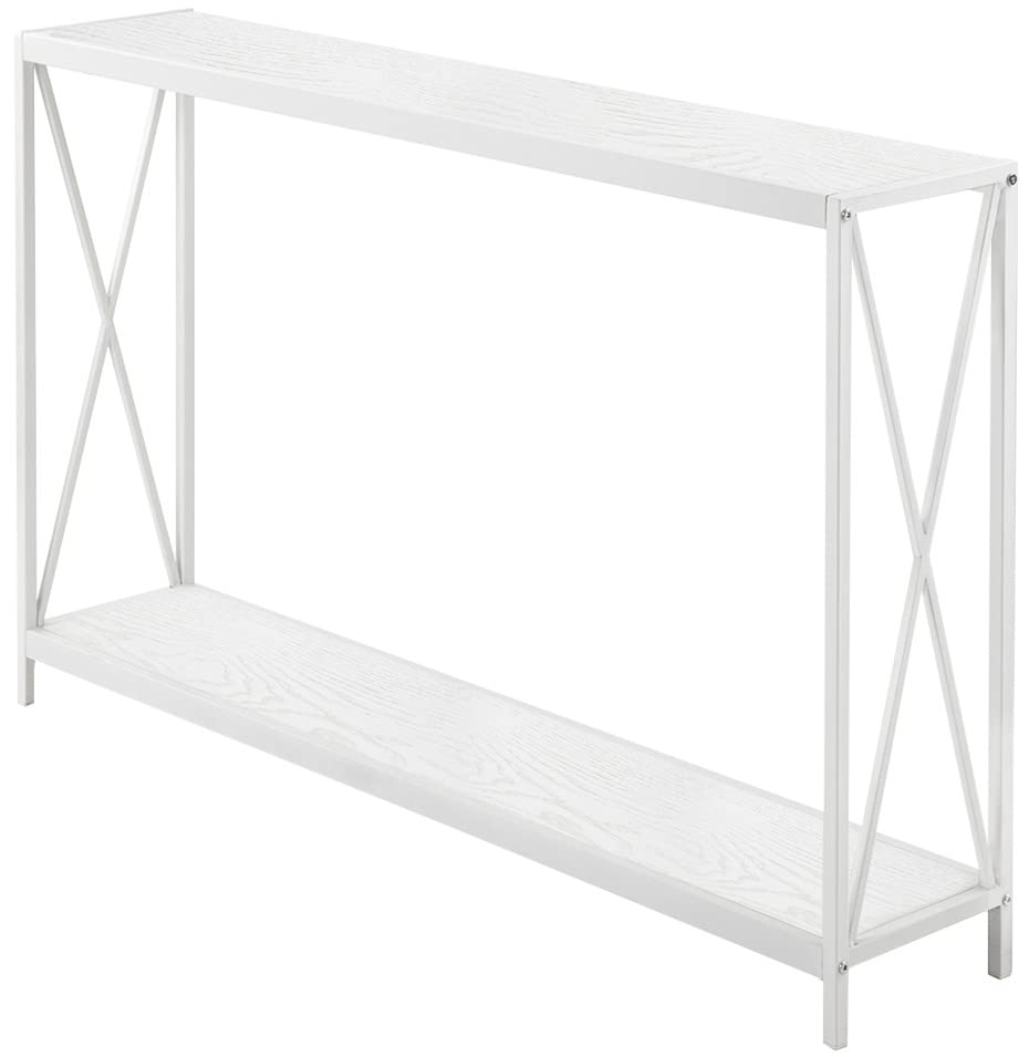 Rustic Console Table with Shelves - Wooden Sofa Table with Metal Frame, Narrow Entryway Table for Living Room, Hallway, Foyer | Perfect Behind Couch Table, Home Decor & Storage Solution