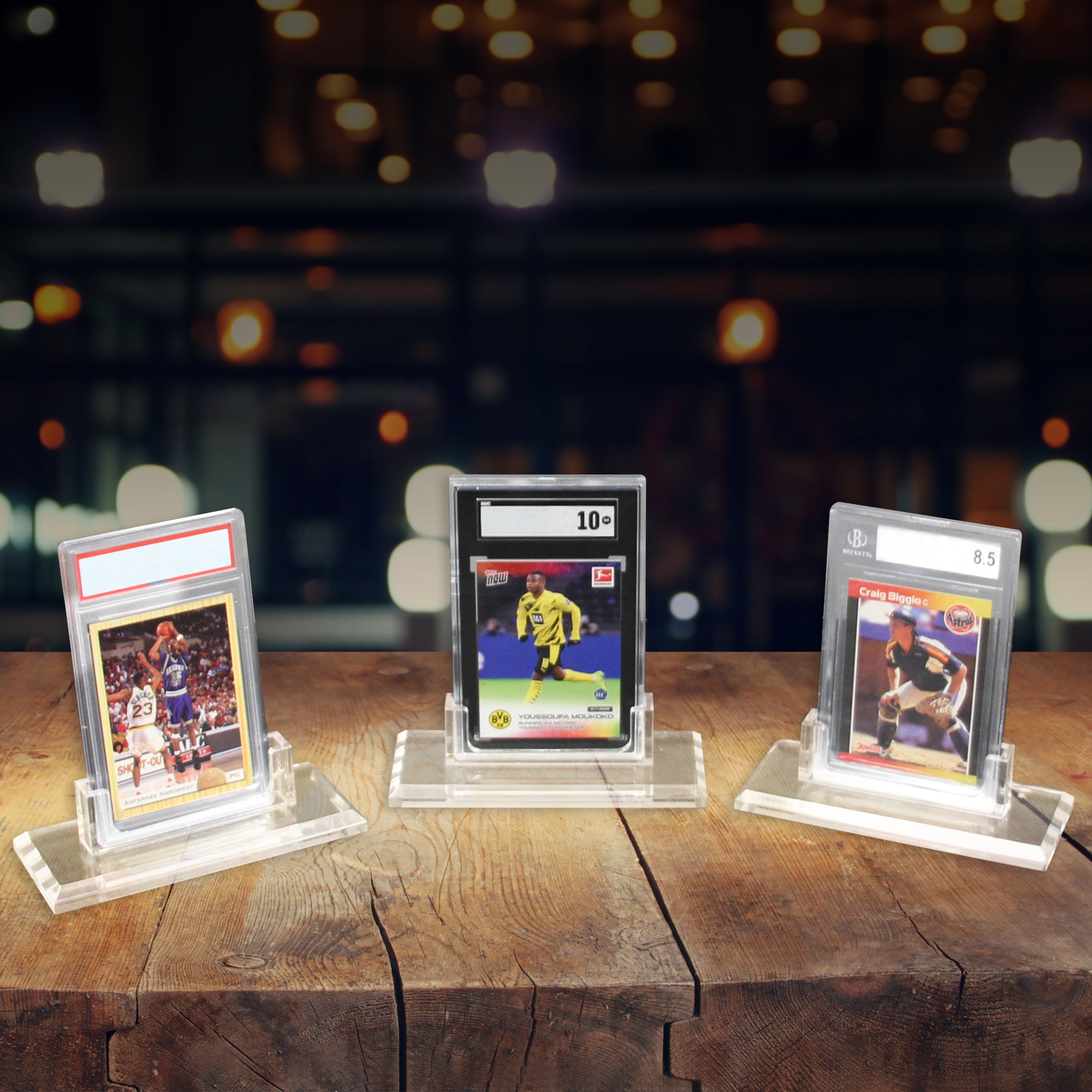 Professional Graded Card Display Stands - 3 Pack PSA/BGS/SGC/CGC Compatible Card Holder with Base - Perfect for Sports Card Collectors & Trading Card Game (TCG) Displays