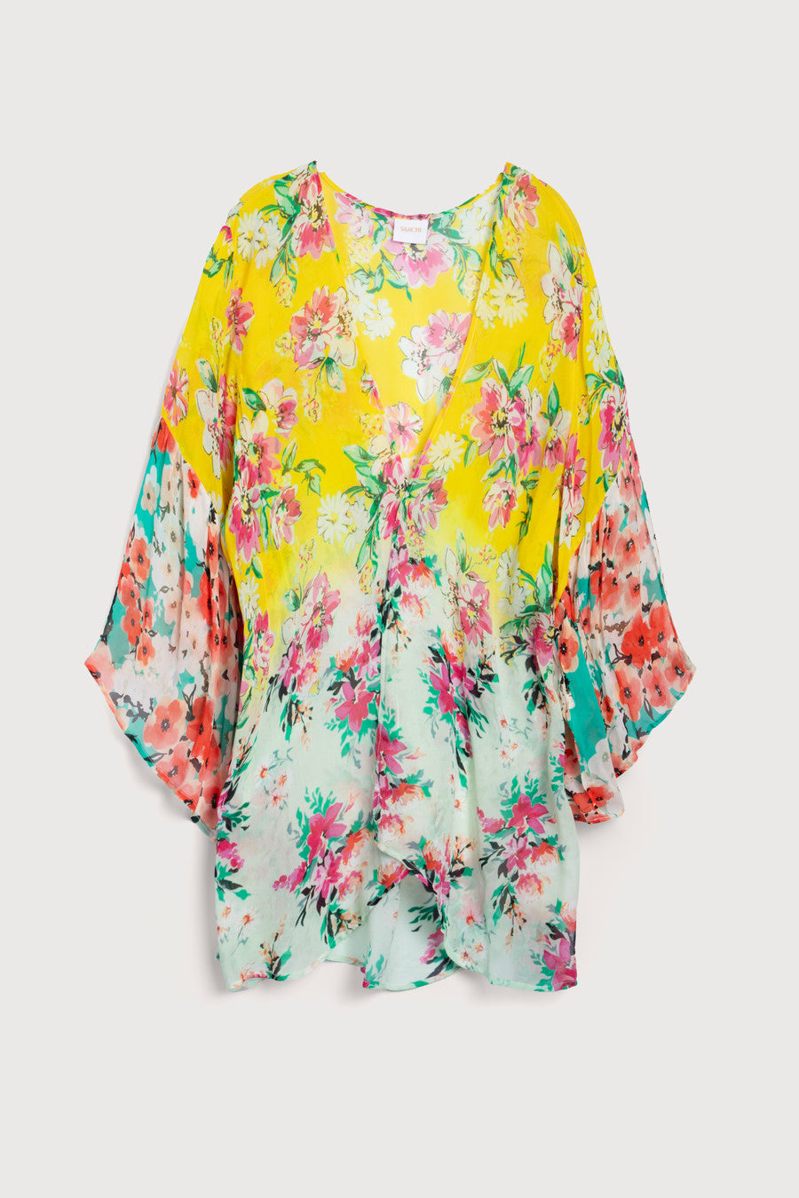 Elegant Floral Ruffle Sleeve Kimono Robe - Boho Chic Loungewear for Women | Perfect for Spa Days, Beach Cover-ups & Home Relaxation