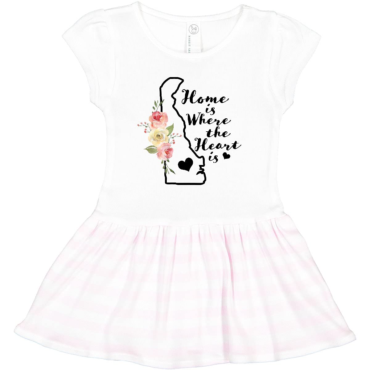 Inktastic Delaware Home is Where The Heart is Watercolor Print Toddler Dress - Cute Casual Outfit for Girls, Playdates & Family Photos