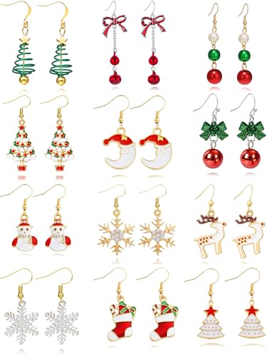 F-Christmas Dangle Earrings Set A