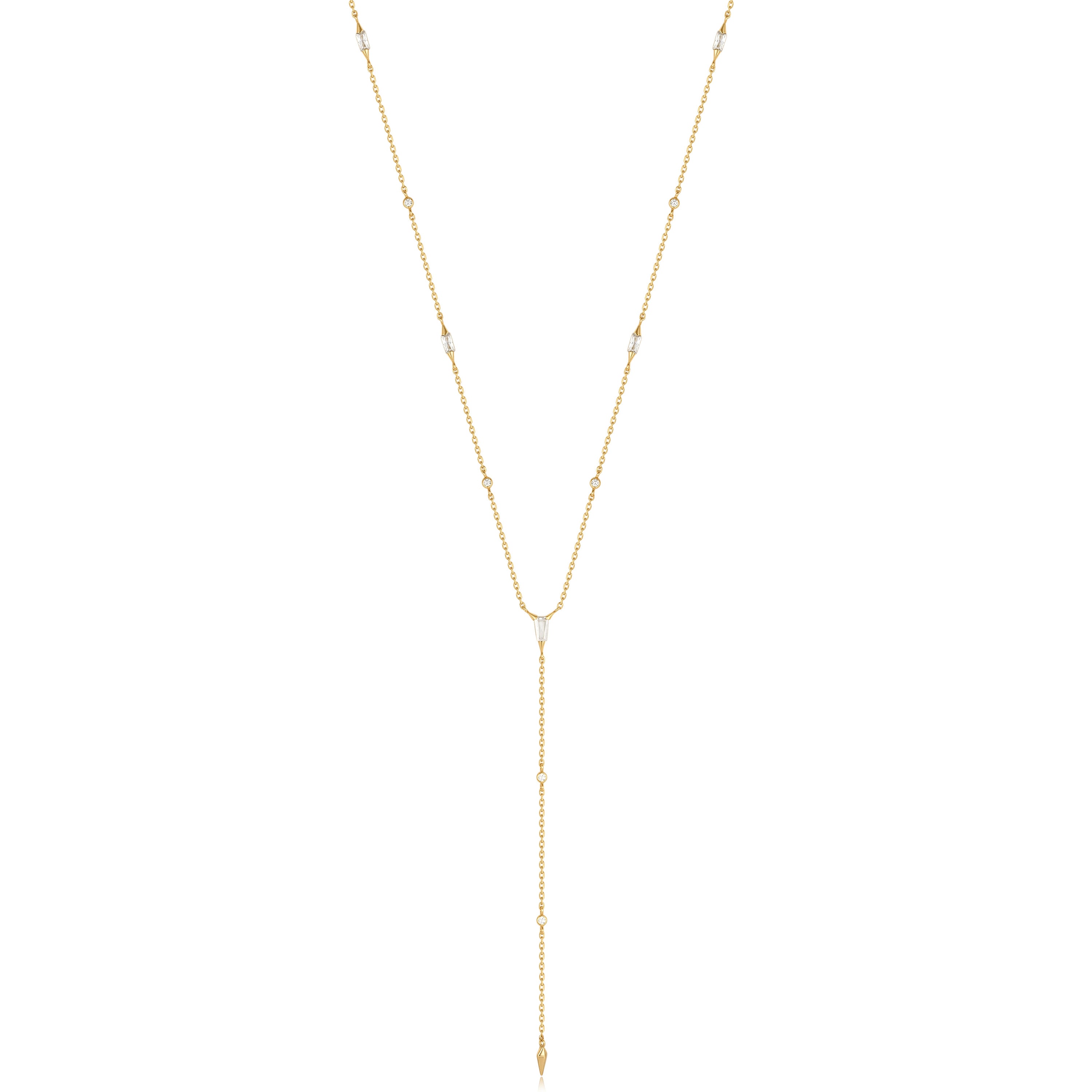 Elegant Gold Sparkle Point Y Necklace for Women - Perfect for Parties, Weddings & Everyday Wear