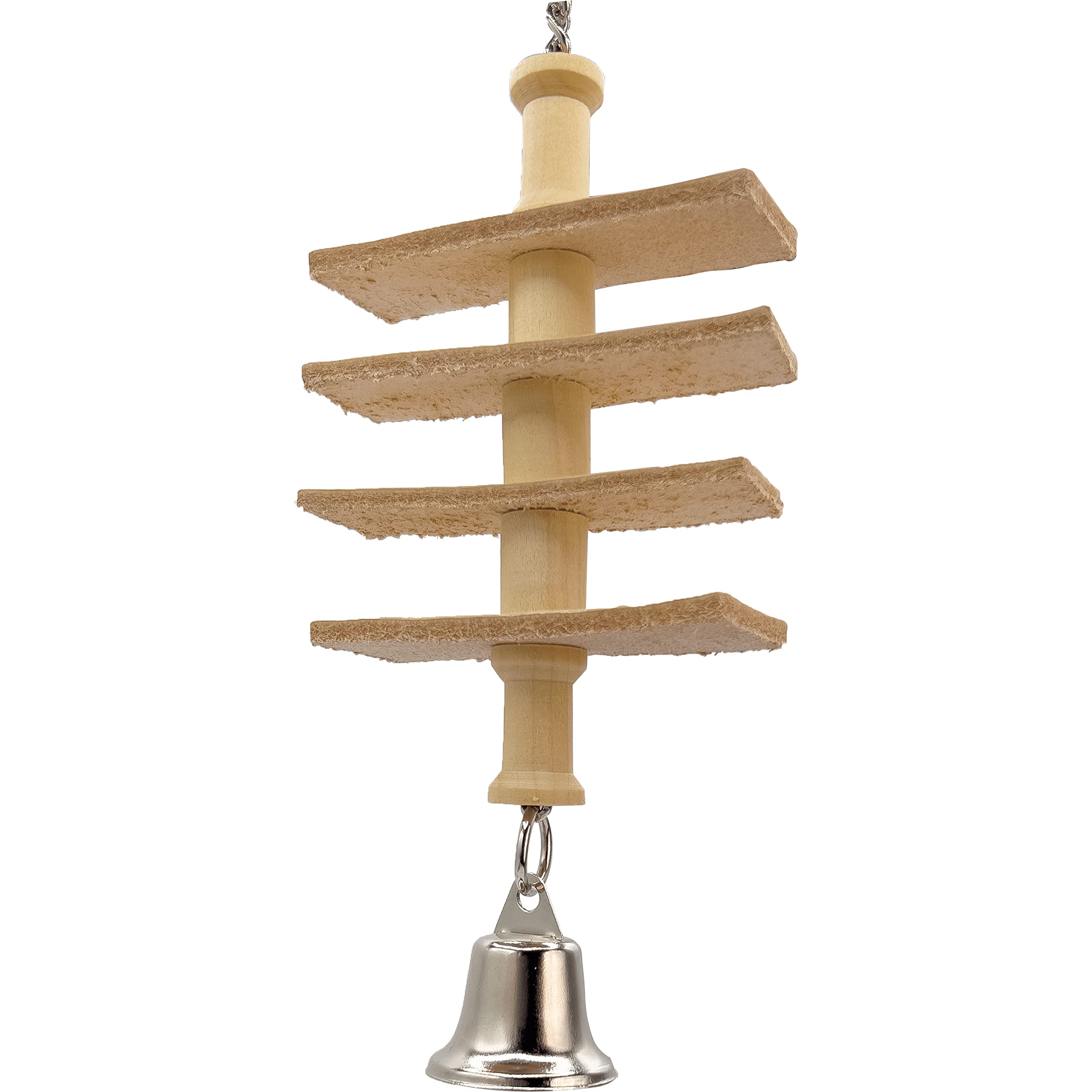 Handmade USA Leather Propeller Toy for Budgies & Parrots - Safe Chewing for Small Birds
