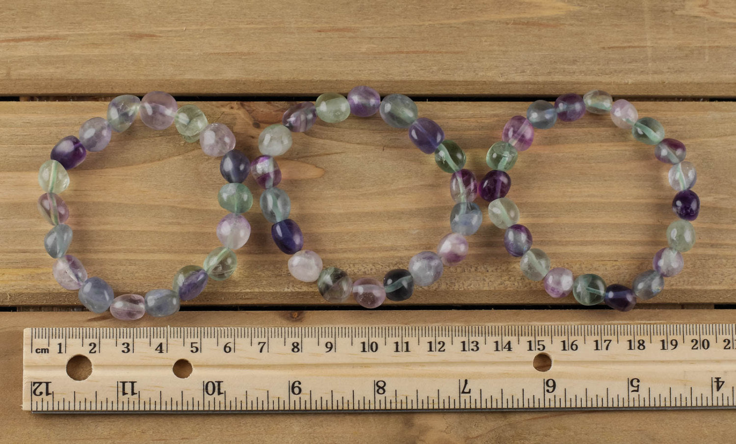 FLUORITE Crystal Bracelet - Tumbled Beads Handmade Healing Jewelry for Women, Petite Beaded Bracelet for Stress Relief & Positive Energy - Perfect for Meditation, Yoga & Spiritual Healing (E0066)