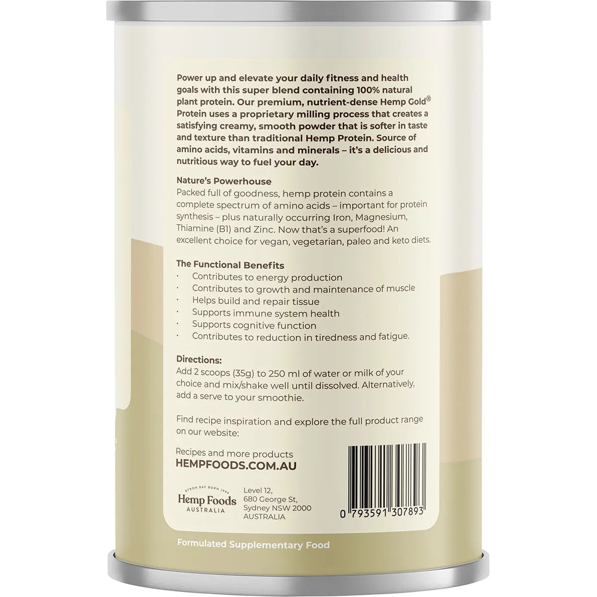 Organic Hemp Protein Powder by Hemp Foods Australia - 420g Plant-Based Vegan Protein Shake for Smoothies, Baking & Post-Workout Recovery