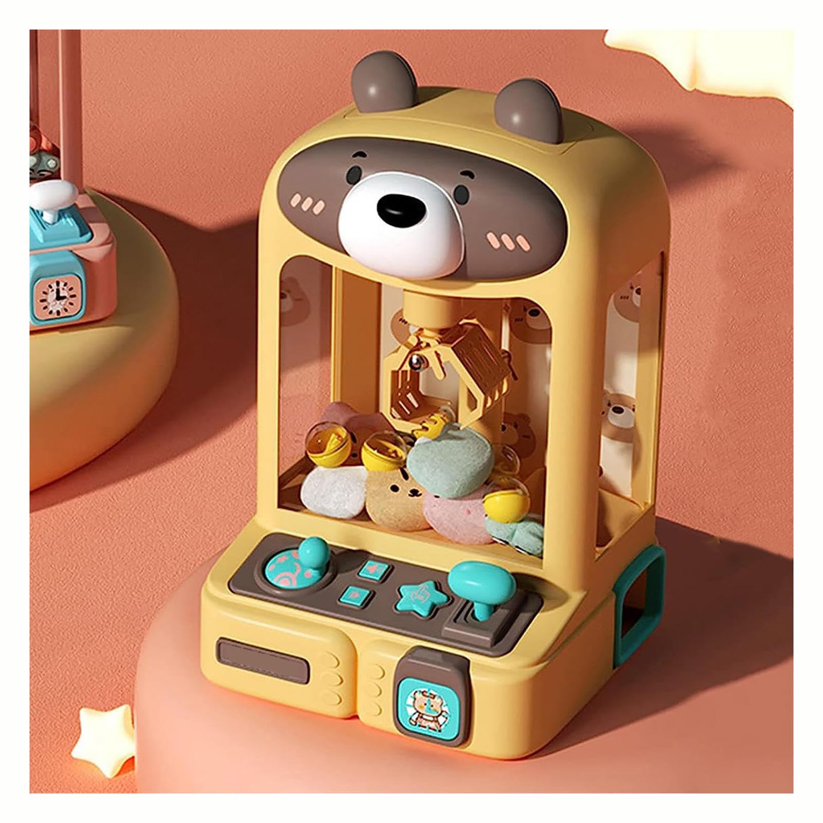 LAMPPE Candy Claw Machine for Kids - 30 Toys & 10 Gashapon Prizes, Fun Arcade Game Gift for Boys & Girls Ages 4-12 - Perfect for Birthday Parties, Carnival Games & Family Entertainment (Bear Theme)