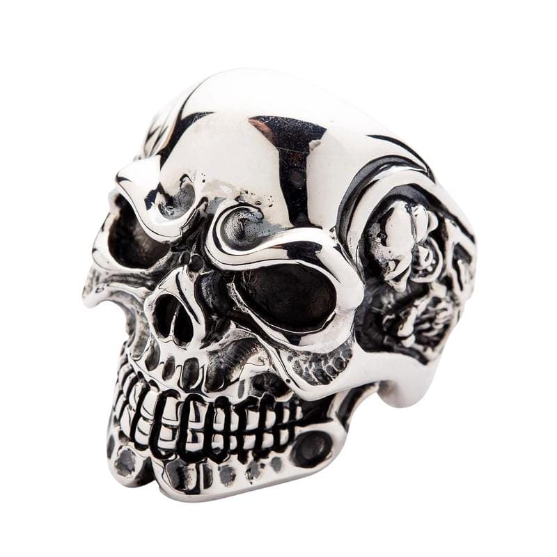 Gothic Biker Skull Ring - Heavy Duty Sterling Silver Men's Jewelry for Motorcycle Riders & Rock Fashion Enthusiasts | Perfect for Biker Gangs, Rock Concerts & Edgy Street Style