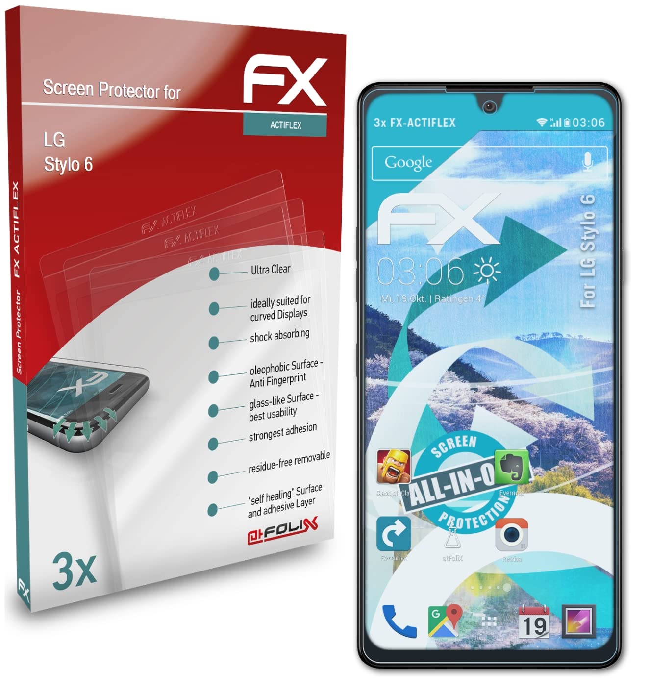 LG Stylo 6 Screen Protector (3-Pack) - Ultra Clear Flexible HD Film - Anti-Scratch & Bubble-Free Protection - Perfect for Everyday Use & Outdoor Activities