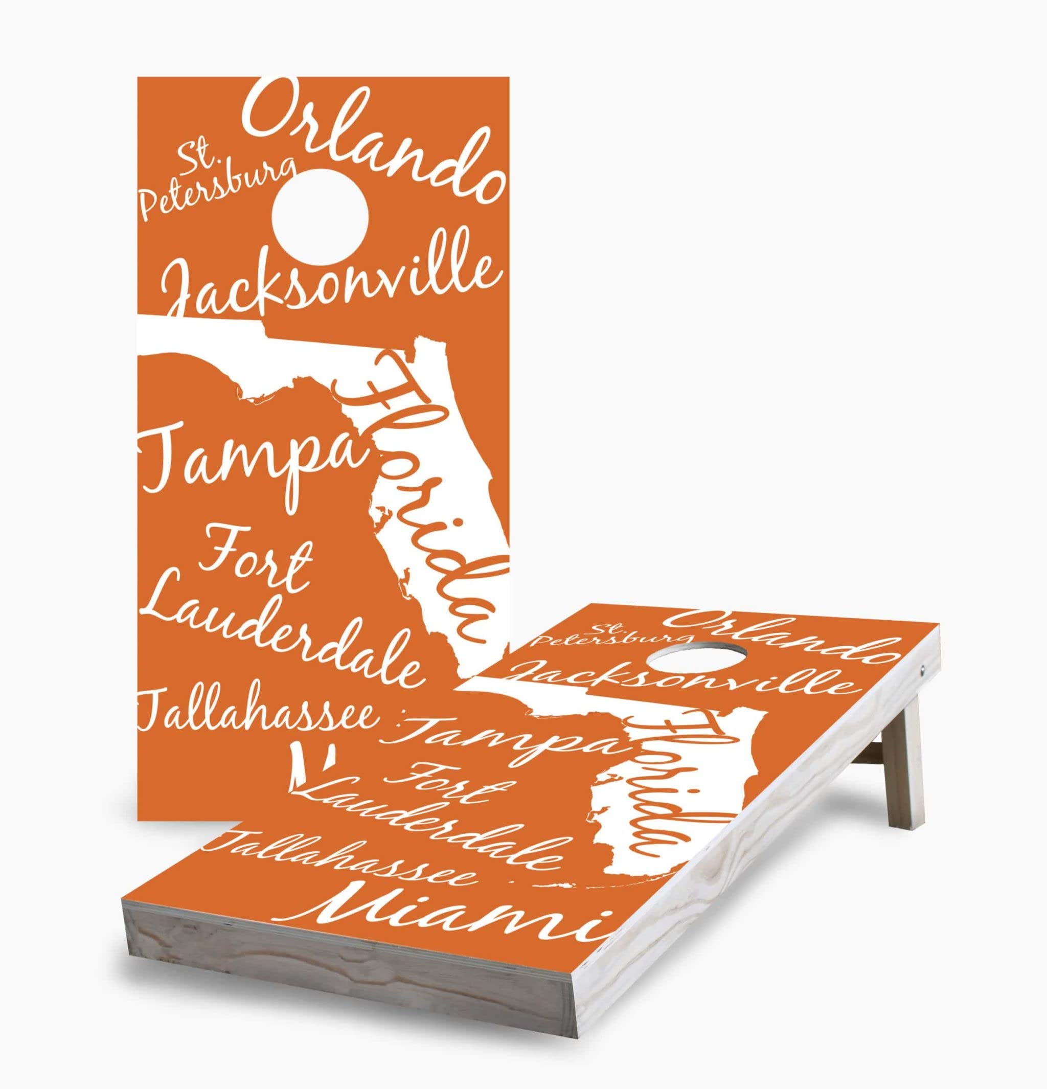 Florida State Pride Cornhole Game Set - 2 Boards & 8 Bags with Accessories - Outdoor Lawn Tailgate Party Game for Backyard, BBQ, and College Football Events
