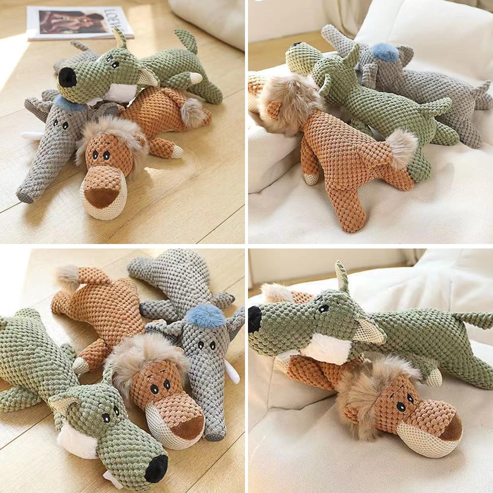 2025 Indestructible Dog Plush Chew Toys for Aggressive Chewers - Durable Squeaky Puppy Toys for Small, Medium & Large Breeds - Perfect for Boredom Relief, Training & Playtime