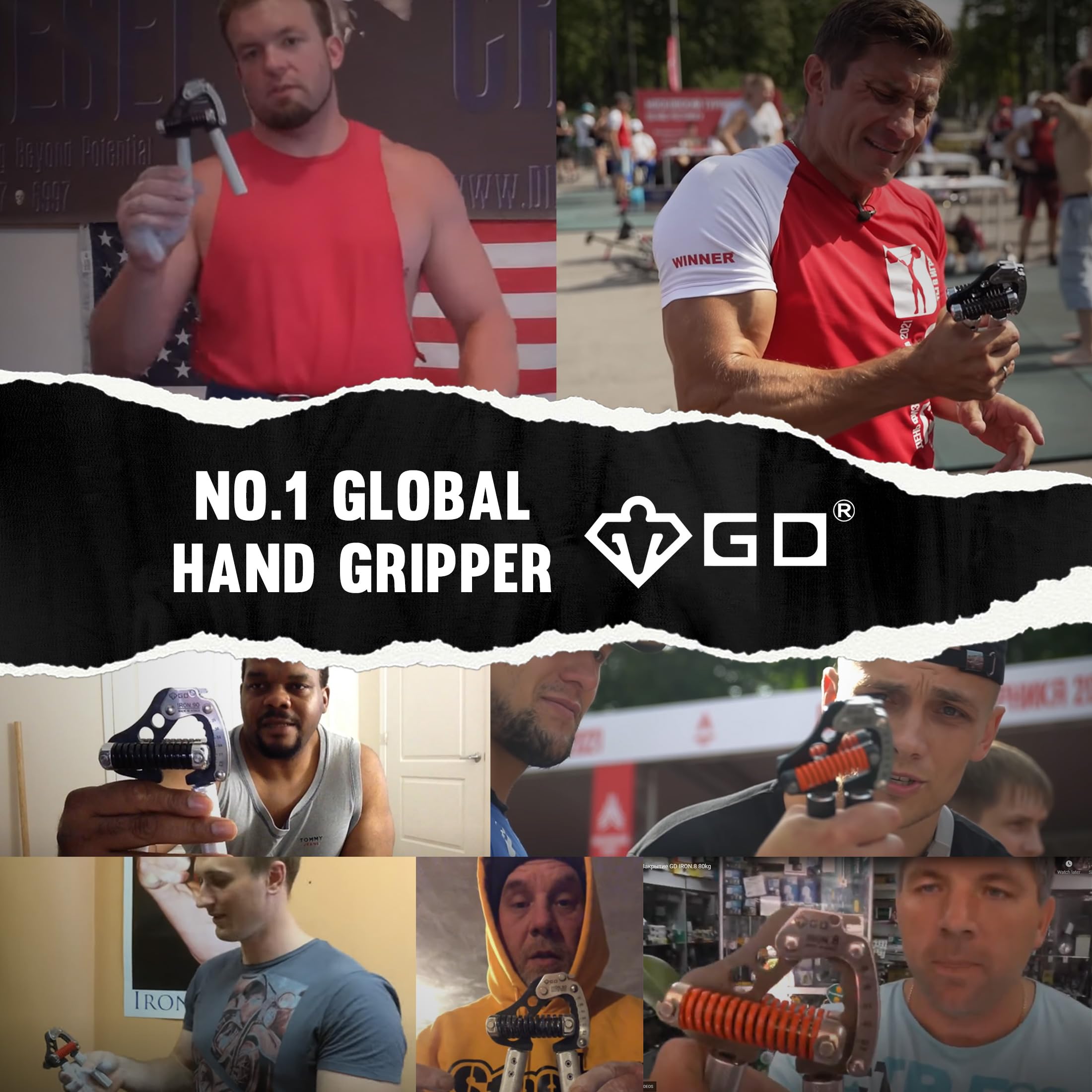 GD IRON GRIP Adjustable Hand Gripper - Silent & Durable Grip Strength Trainer for Forearm, Finger & Hand Workouts - Ideal for Athletes, Climbers, Rehabilitation & Office Stress Relief