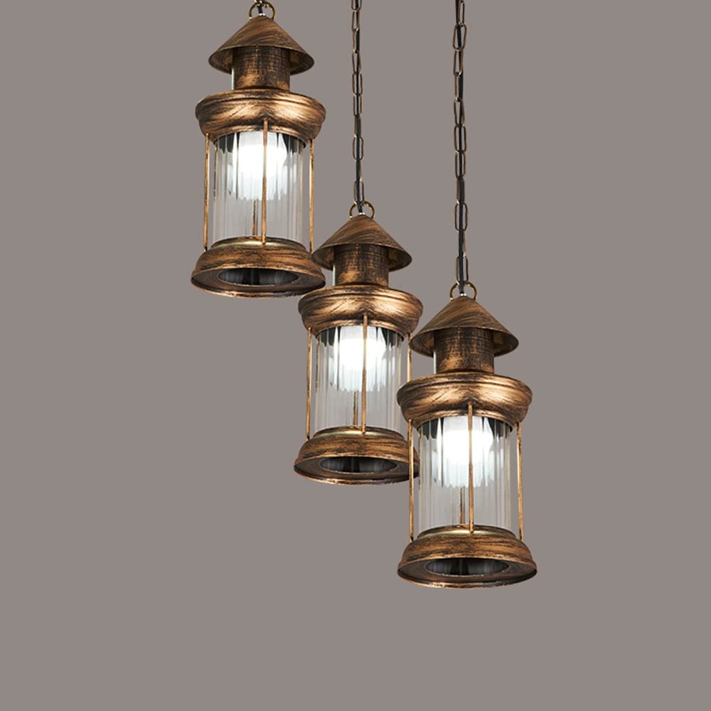Vintage Industrial Pendant Light - Retro Kerosene Glass Lantern Ceiling Fixture for Dining Room, Hallway & Farmhouse Decor | MOCIGERN Hanging Light (Color: C) | Perfect for Rustic, Industrial & Vintage Home Interiors