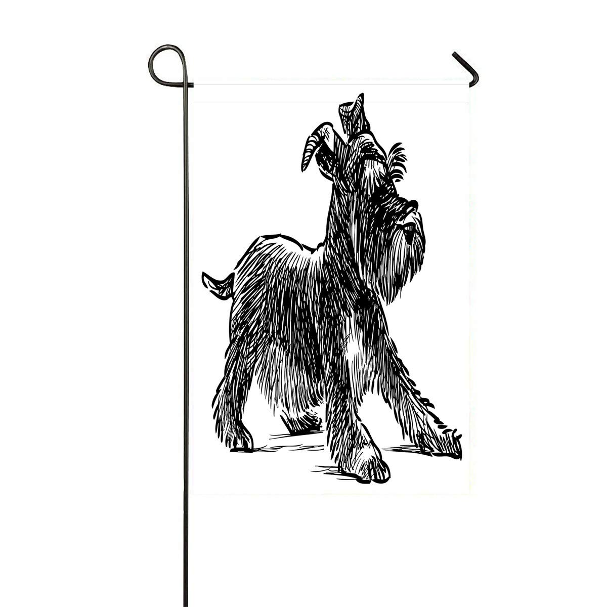 ECZJNT Schnauzer Puppy Garden Flag - 12x18 Inch Outdoor Decorative Flag for Home, Yard, Party & Seasonal Decor - Perfect for Patio, Lawn, Garden & Holiday Celebrations