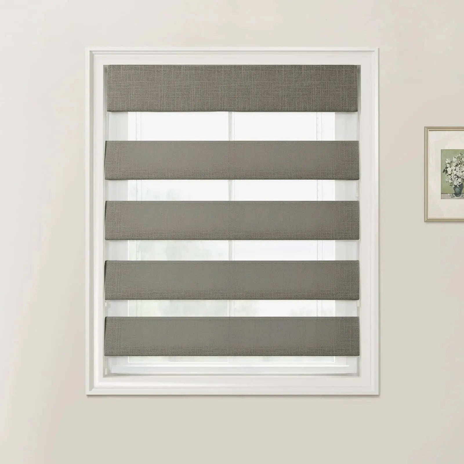 Custom Zebra Roman Blind Cord Lift - Blackout Window Shades for Home & Office - Easy Installation & Light Control