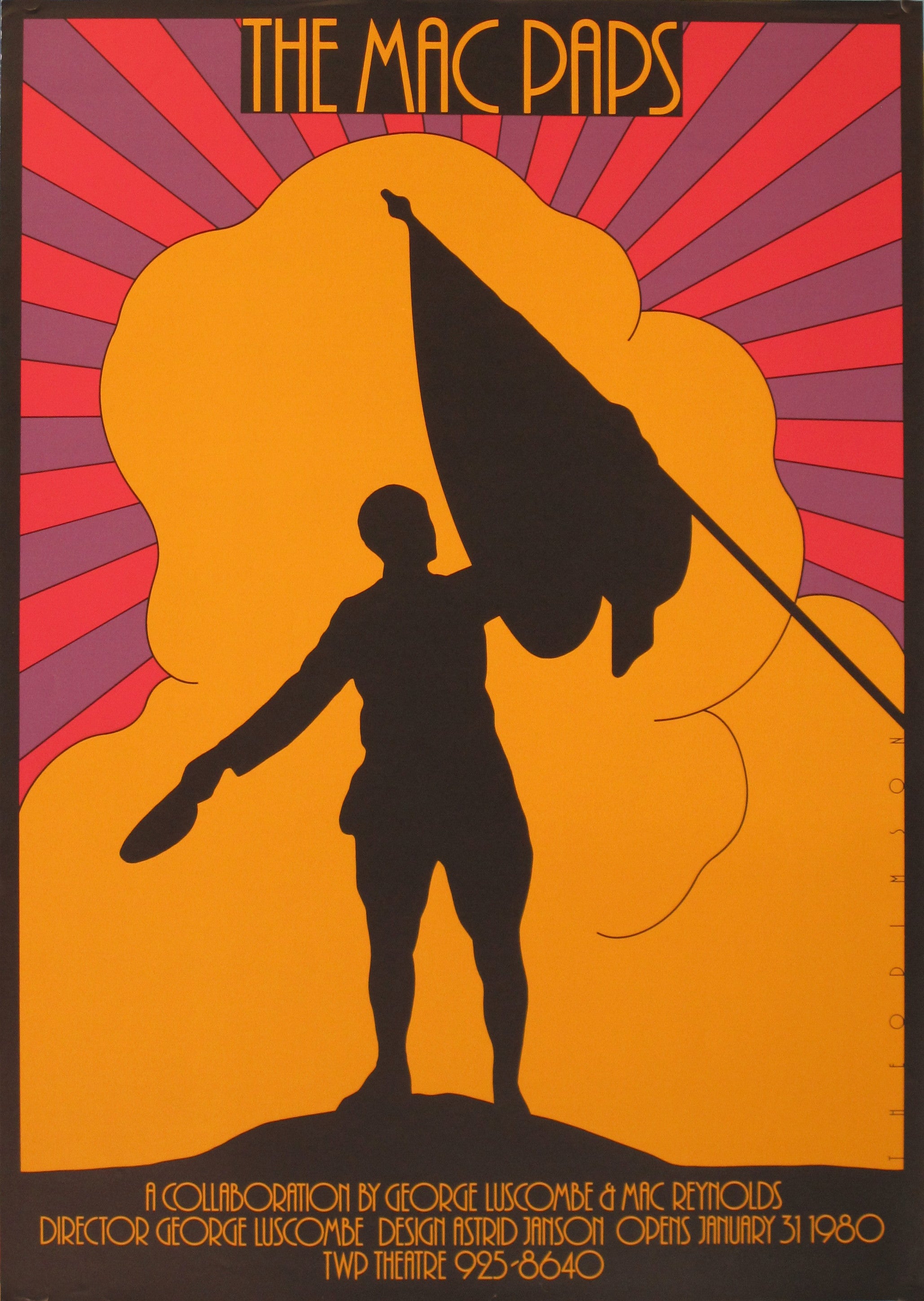1980 Original Canadian Theatre Poster - The Mac Paps - Vintage Collectible for Home Decor & Theater Memorabilia Enthusiasts